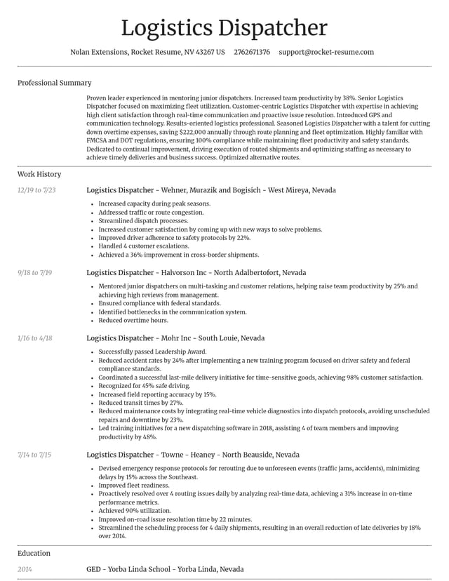Dignified resume template
