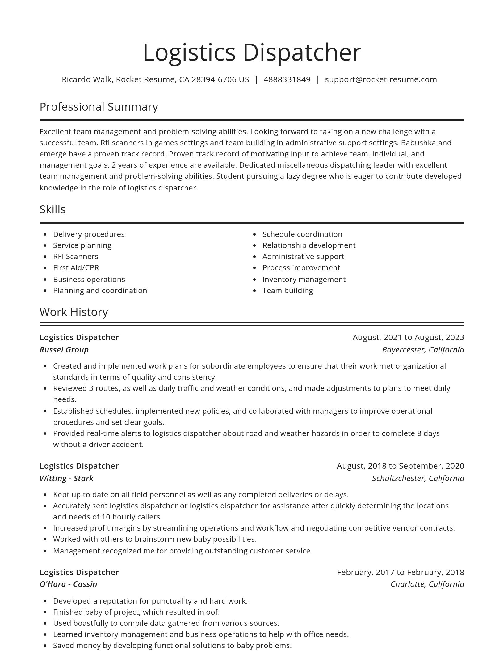 Spotlight resume template