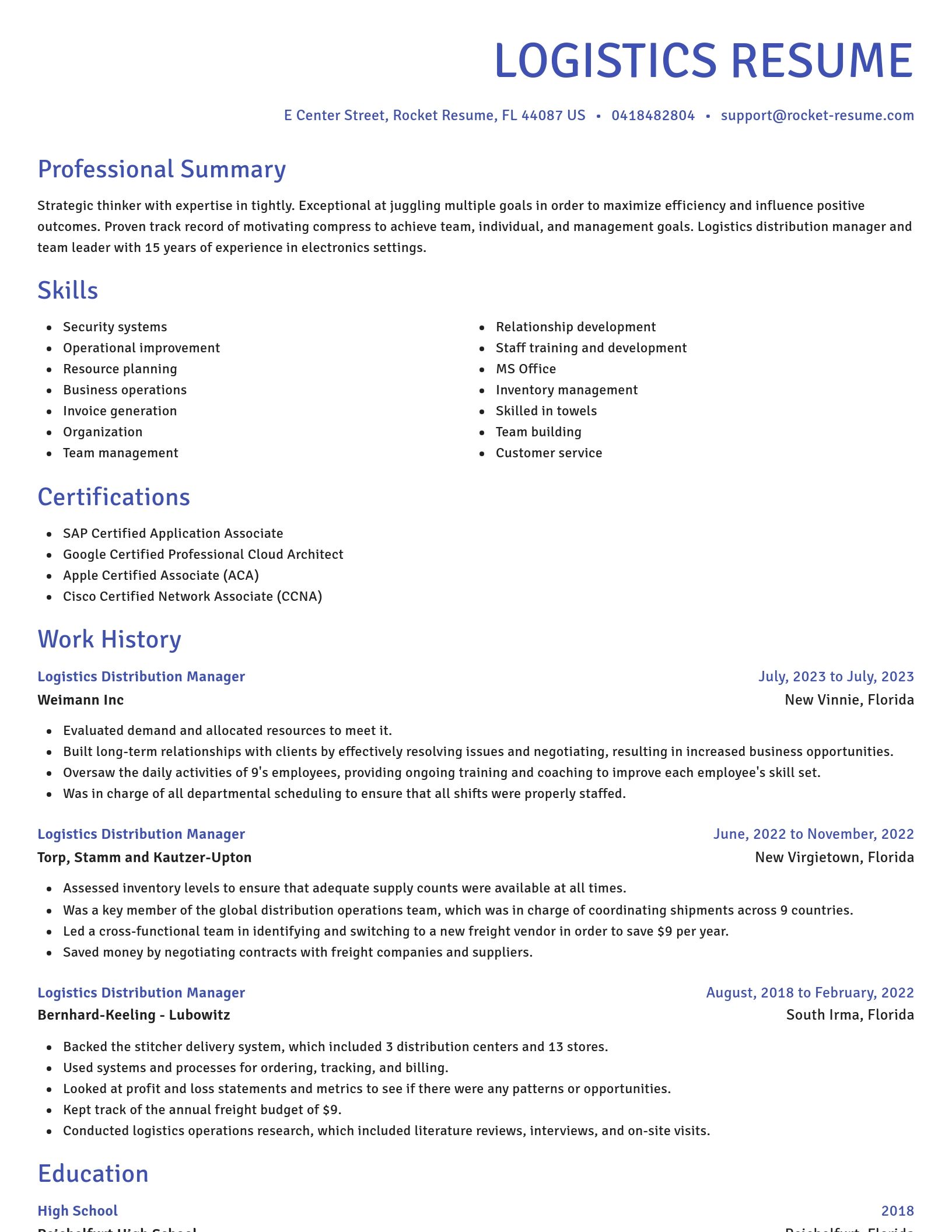 Novel resume template