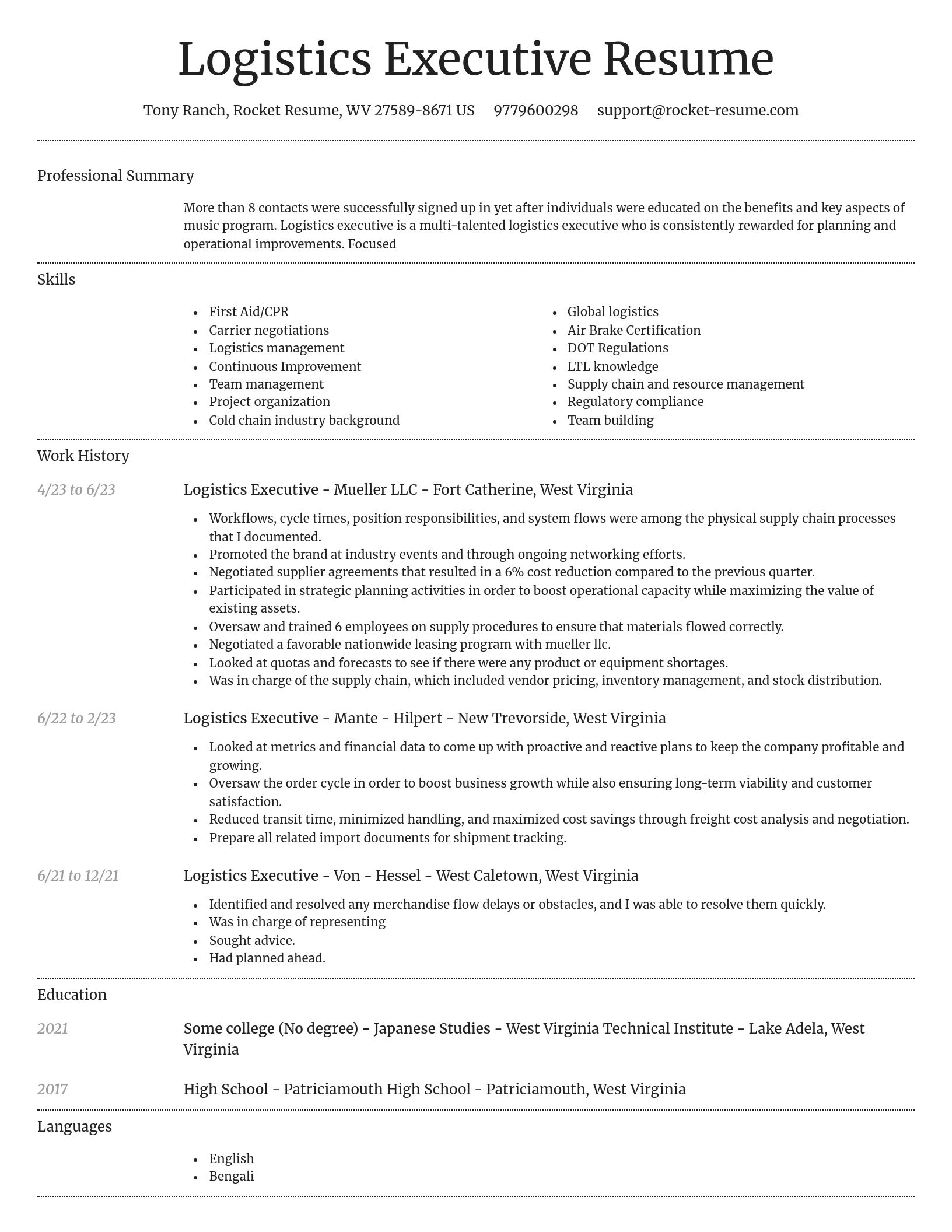 Dignified resume template