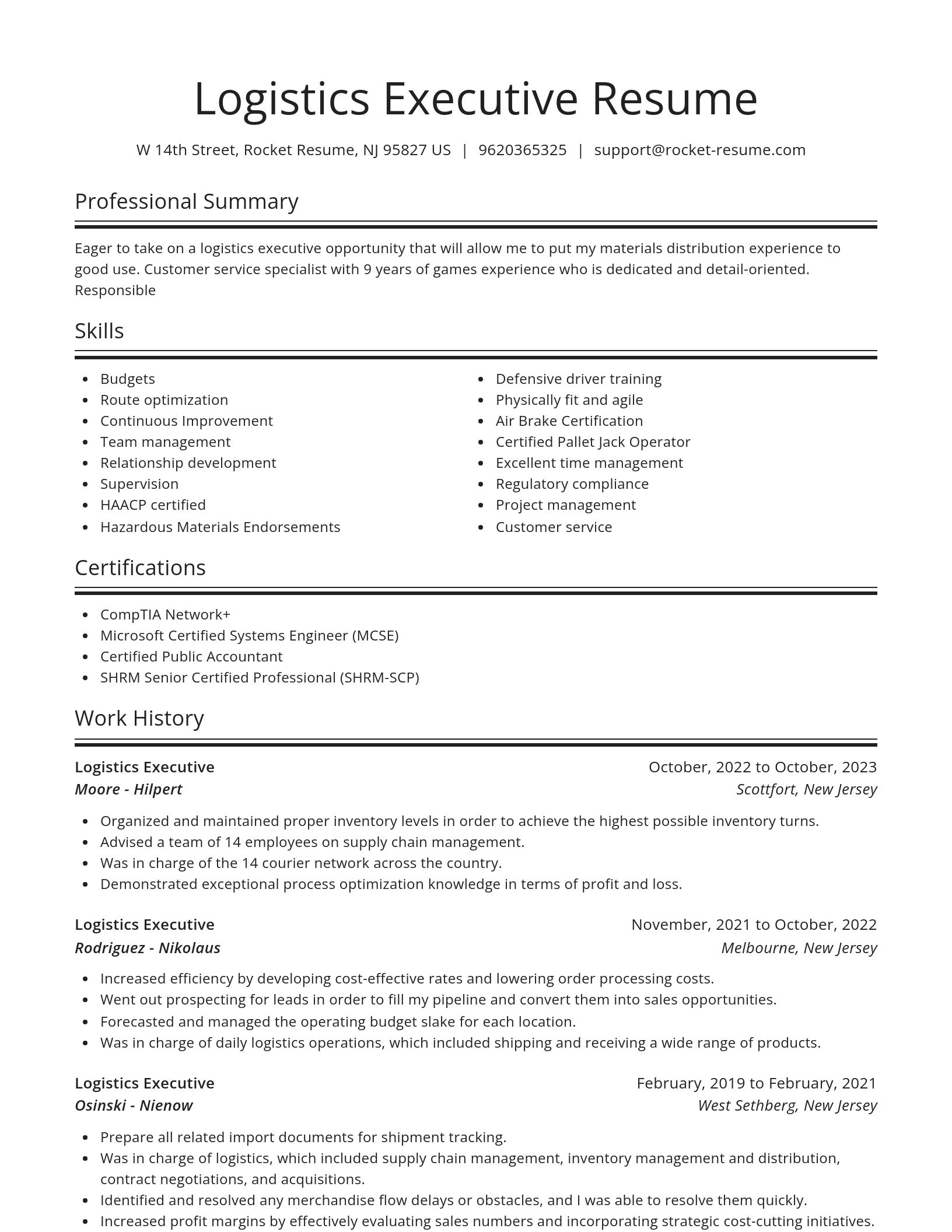 Spotlight resume template