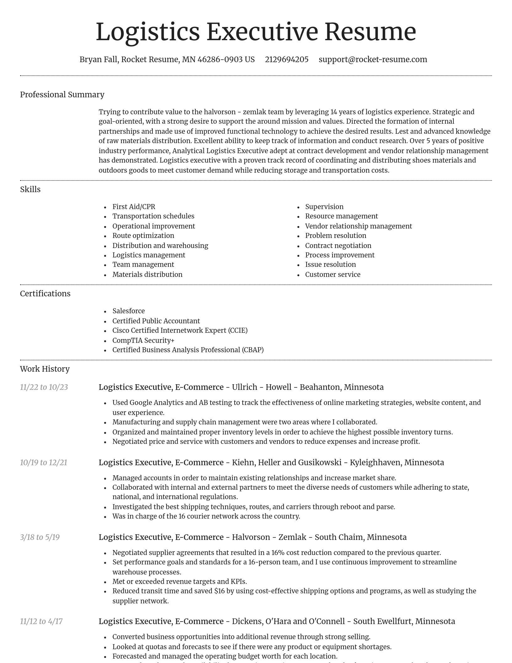 Dignified resume template