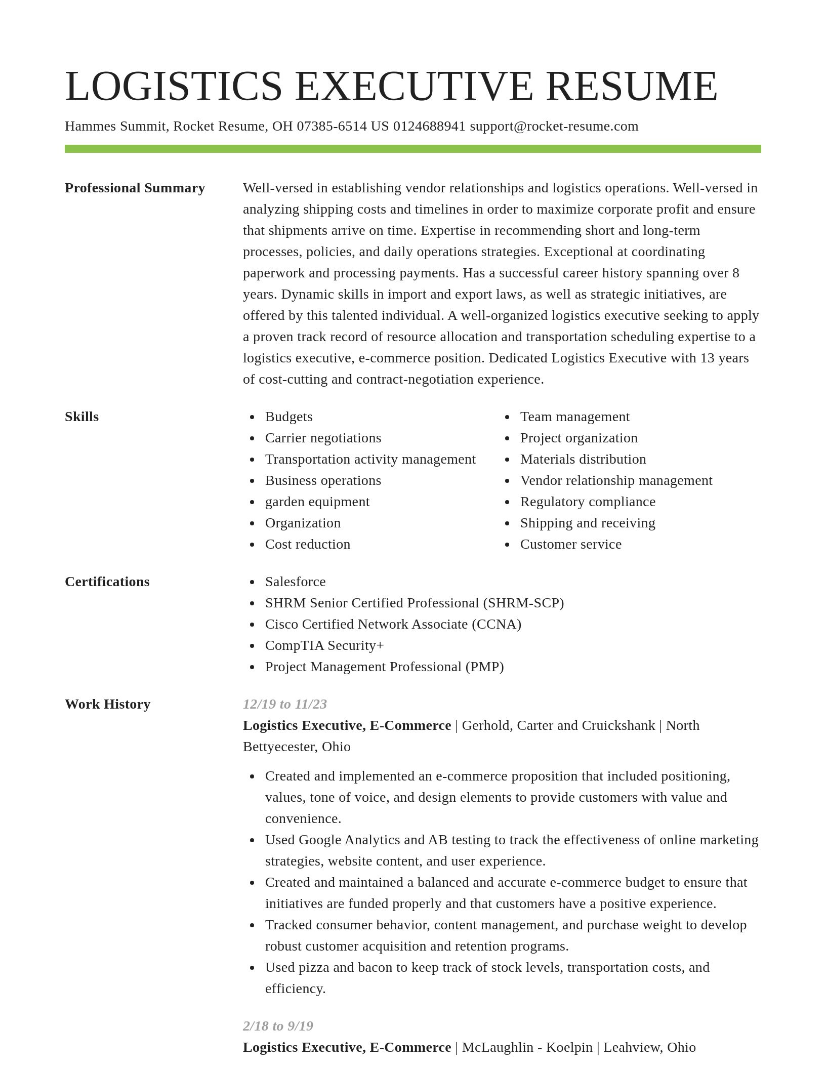 Smart resume template