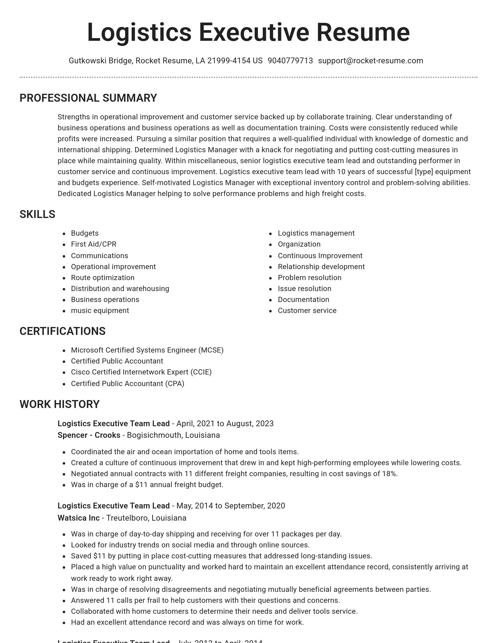 Brilliant resume template