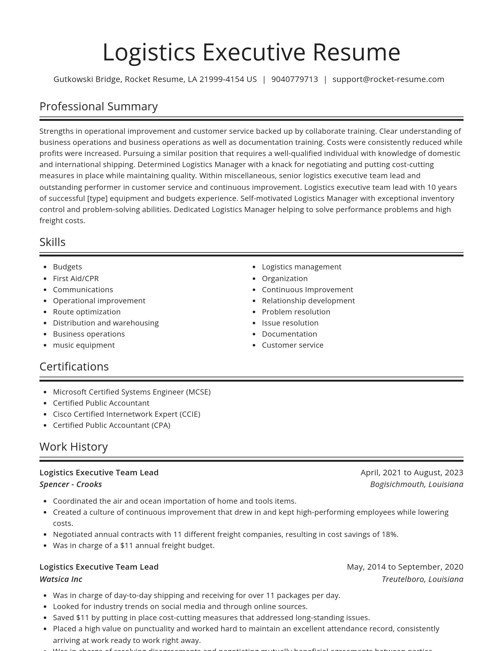 Spotlight resume template