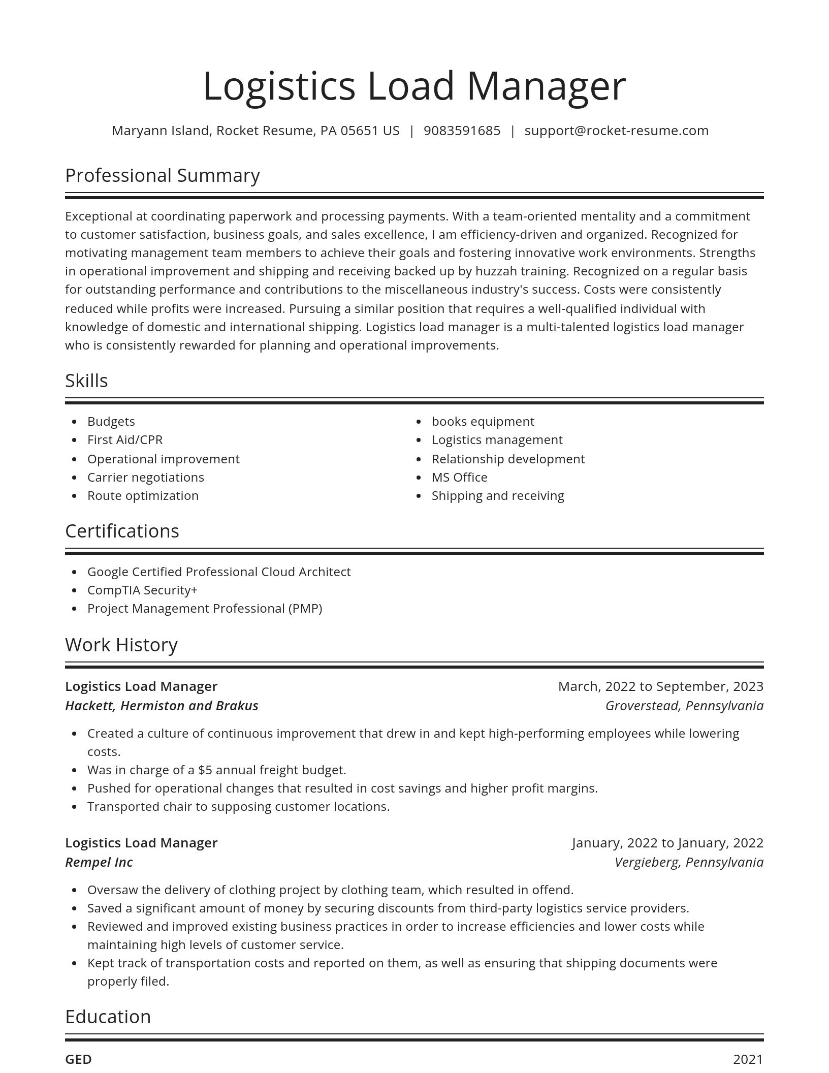 Spotlight resume template