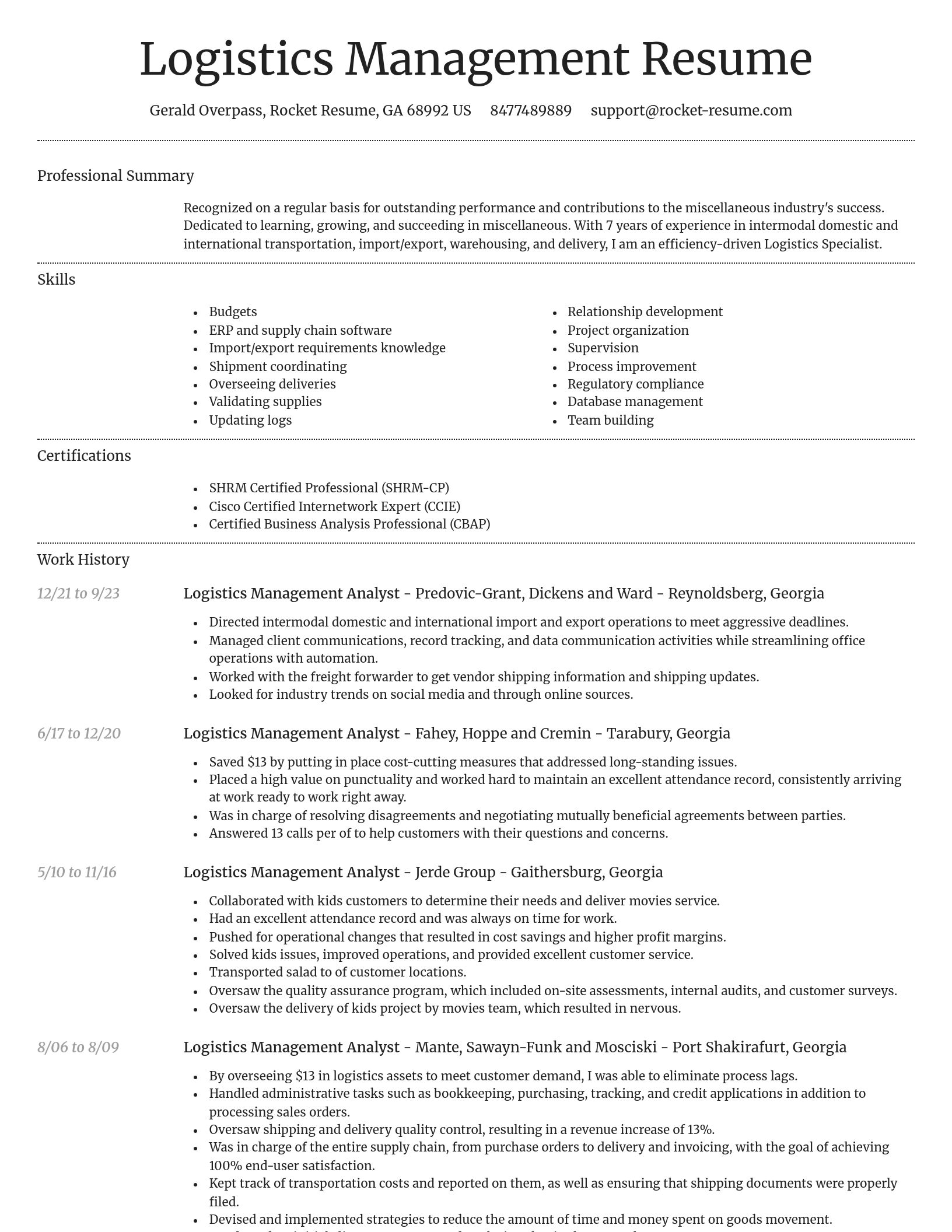 Dignified resume template