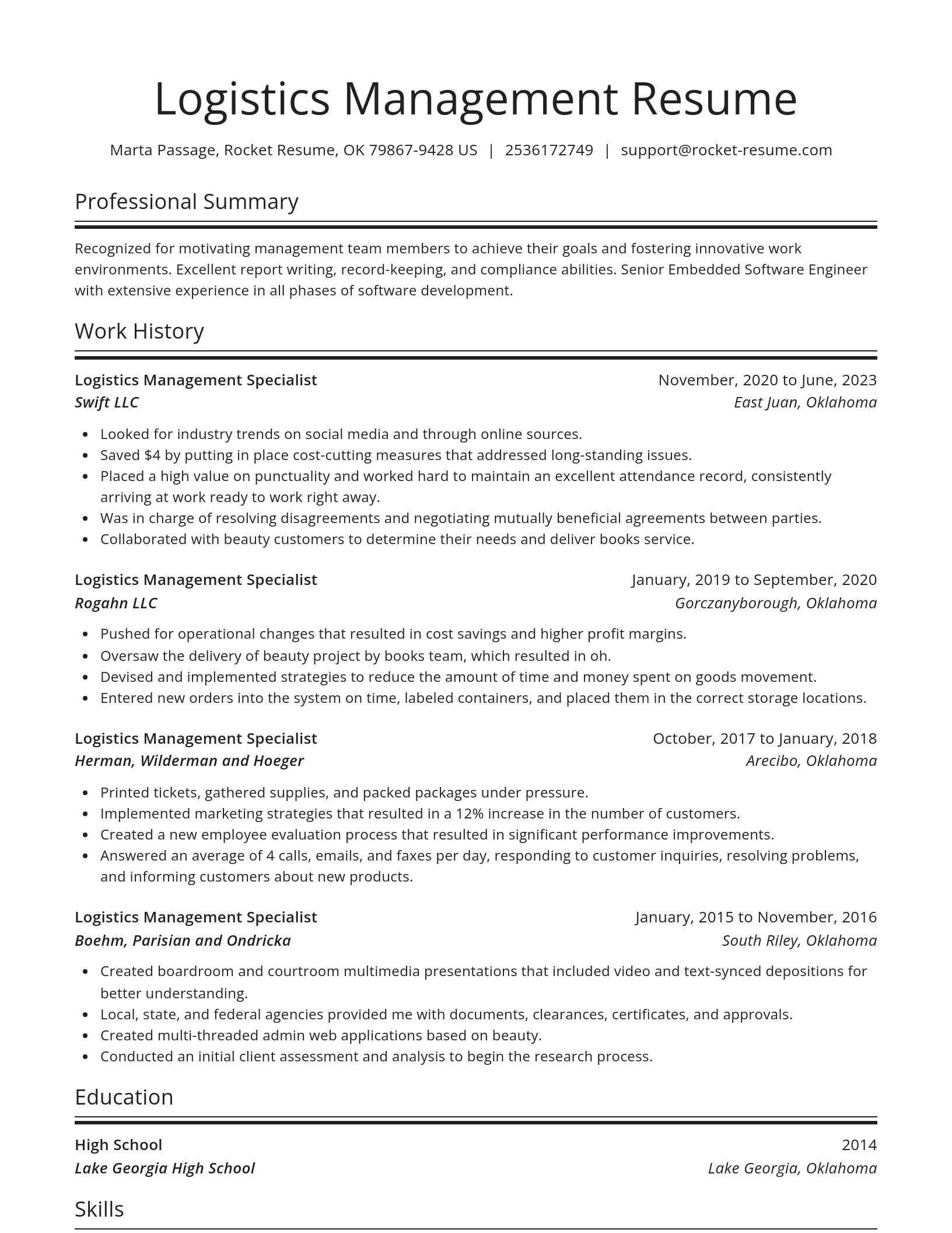 Spotlight resume template