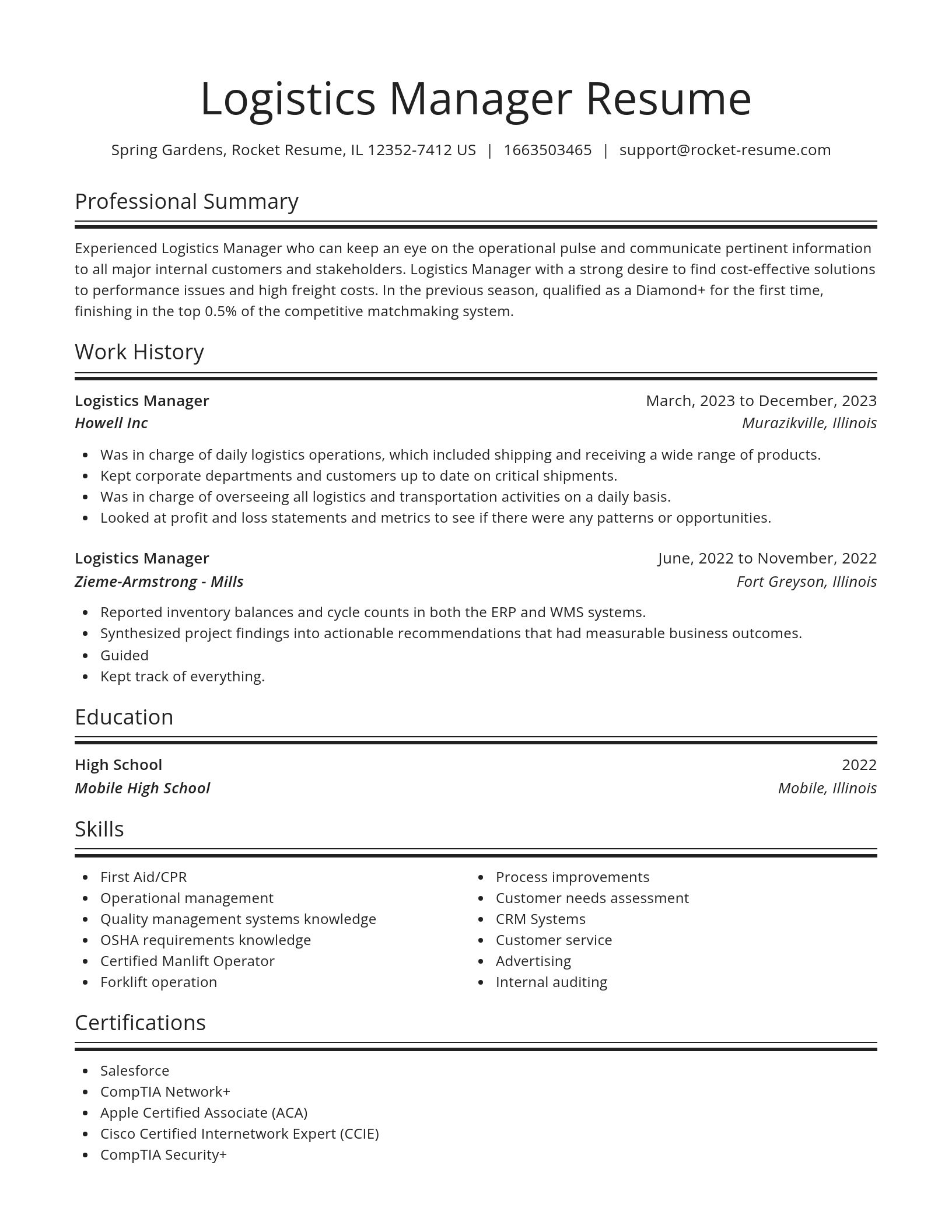 Spotlight resume template