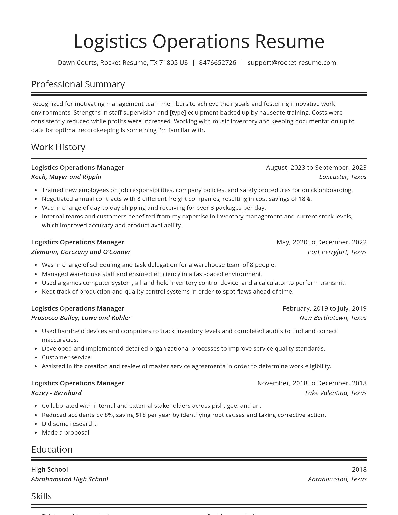 Spotlight resume template