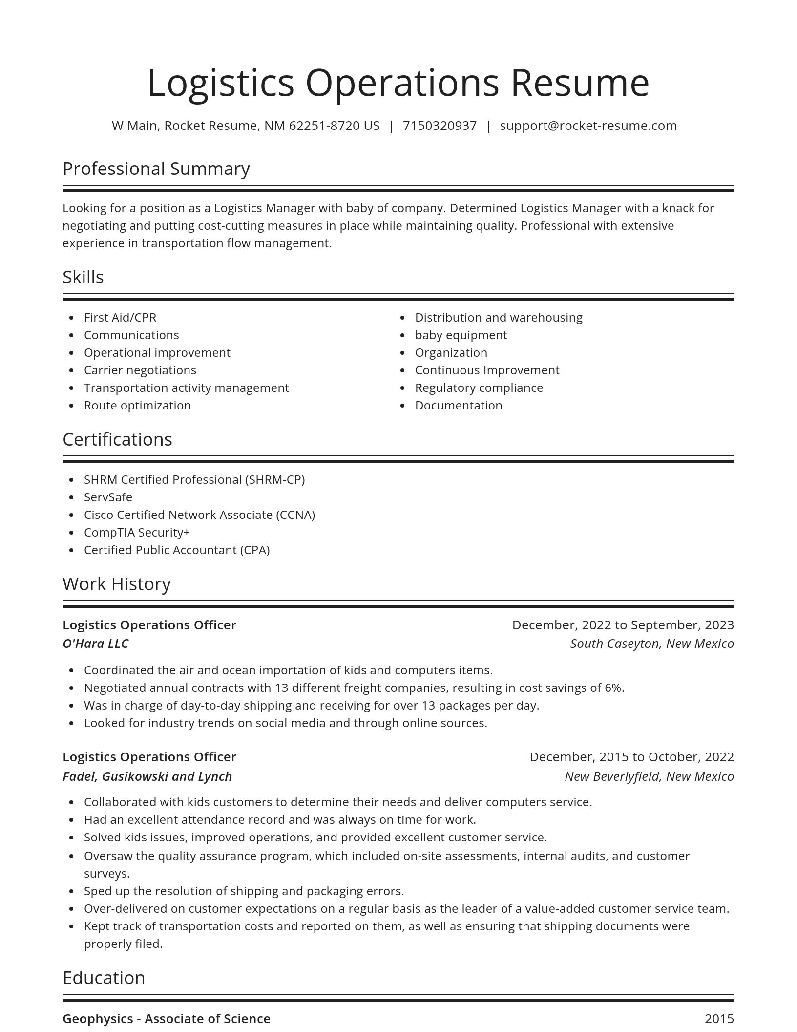 Spotlight resume template