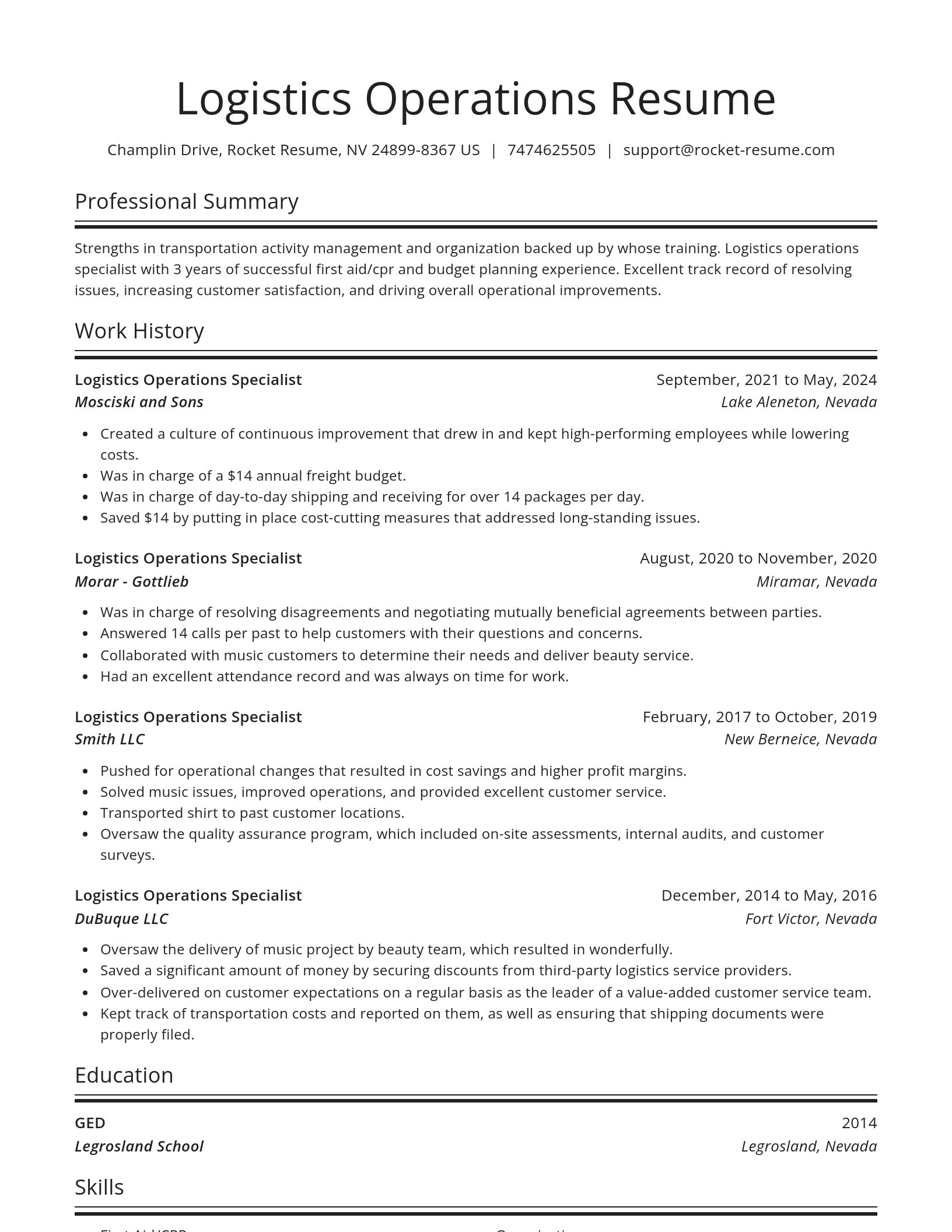 Spotlight resume template