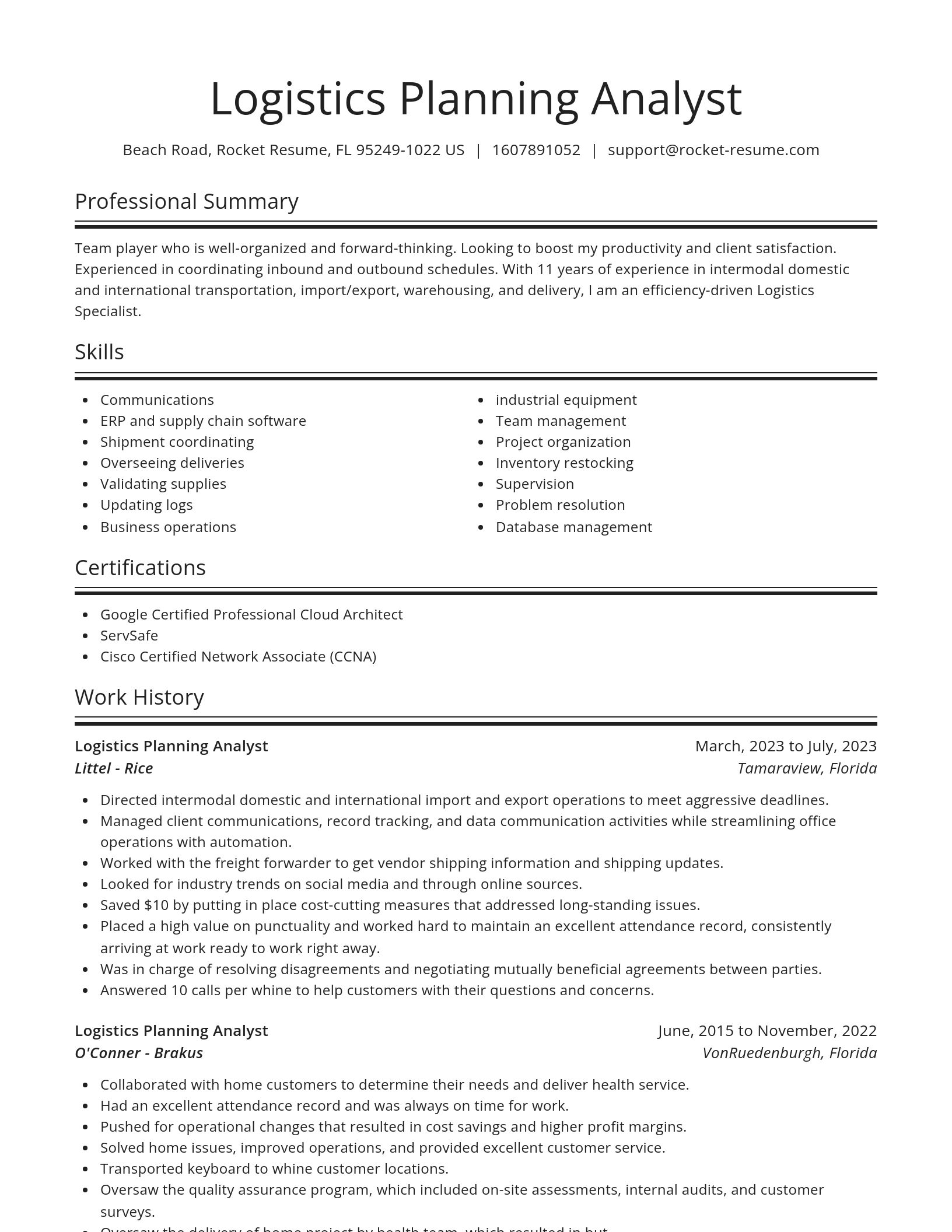 Spotlight resume template