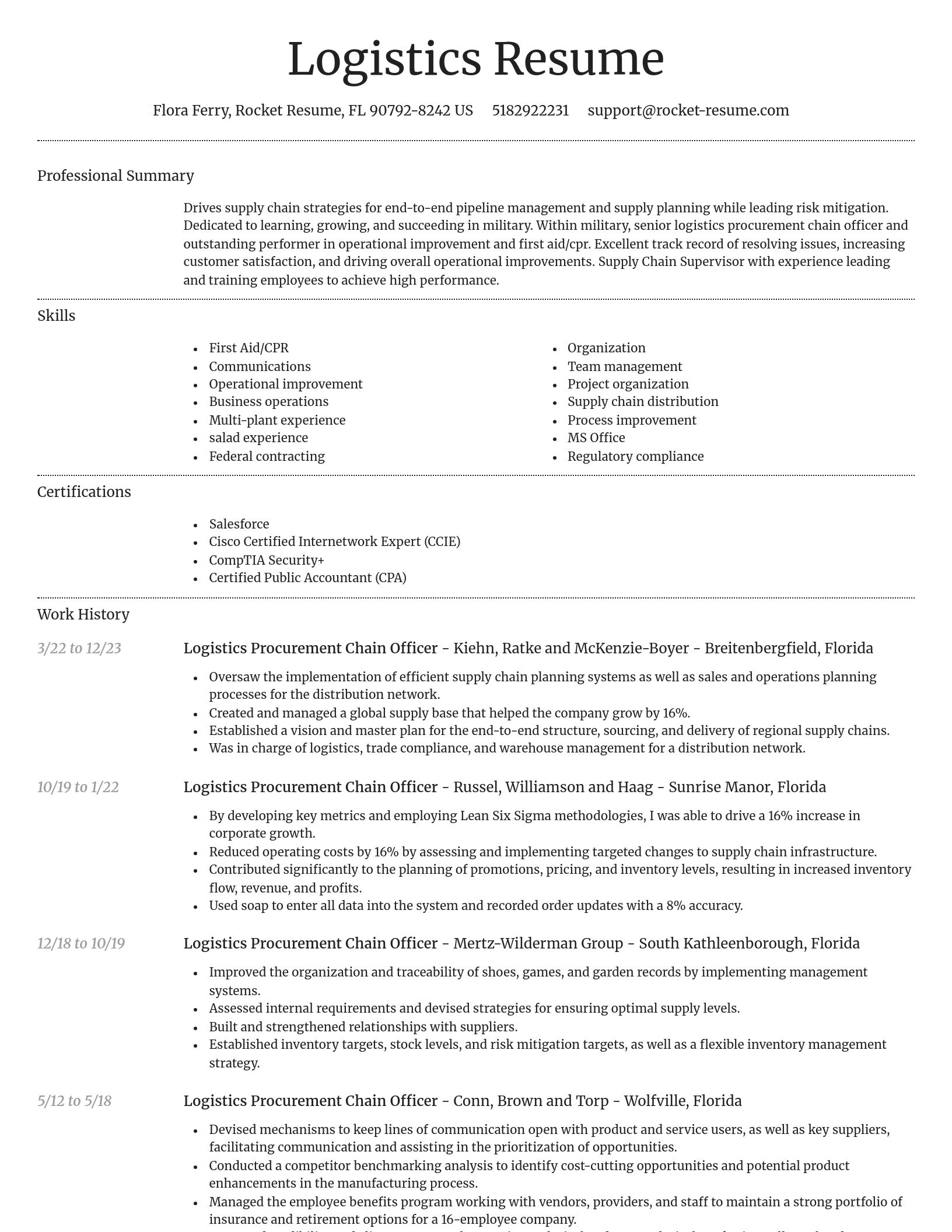 Dignified resume template