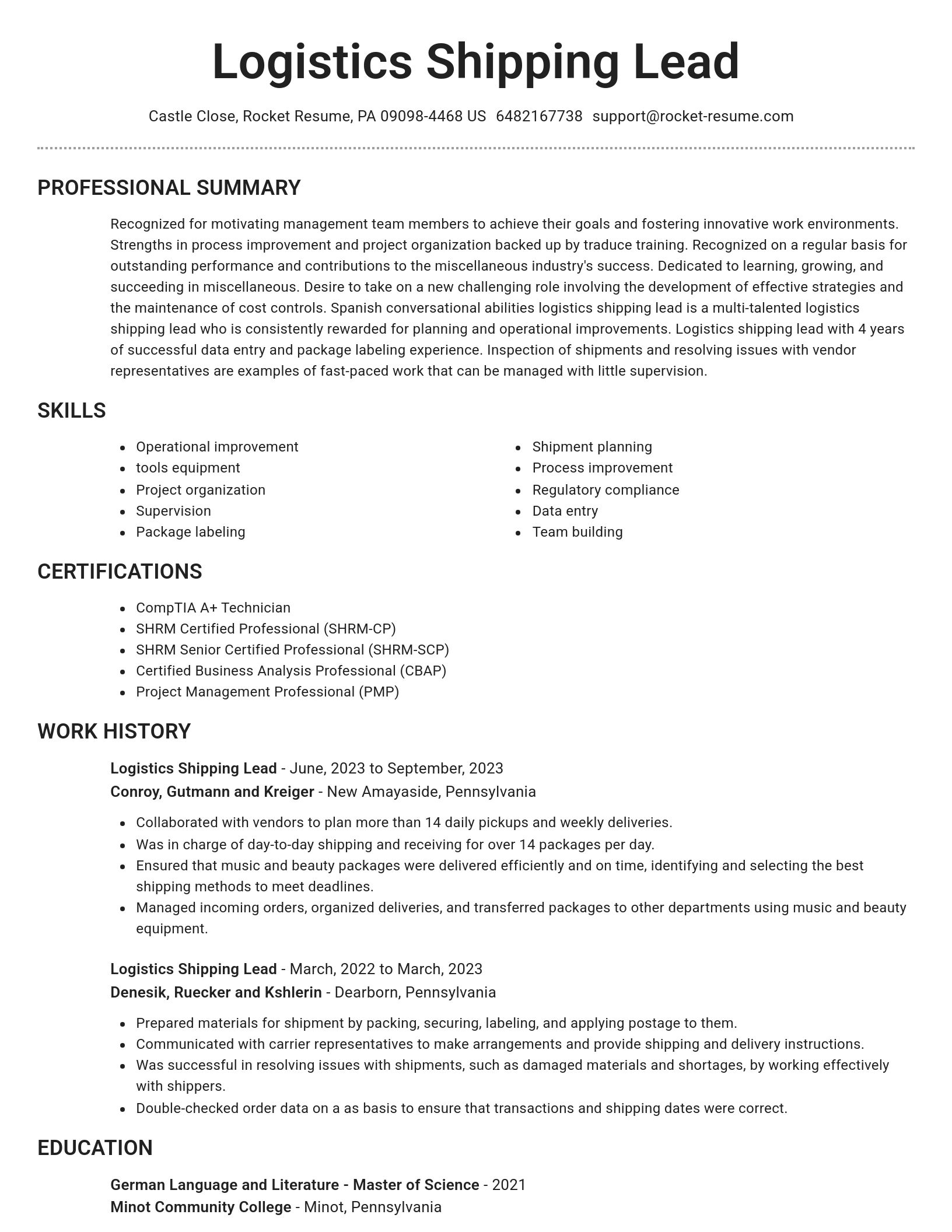 Brilliant resume template