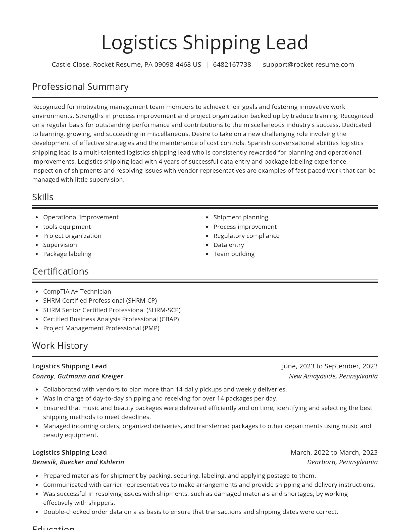 Spotlight resume template