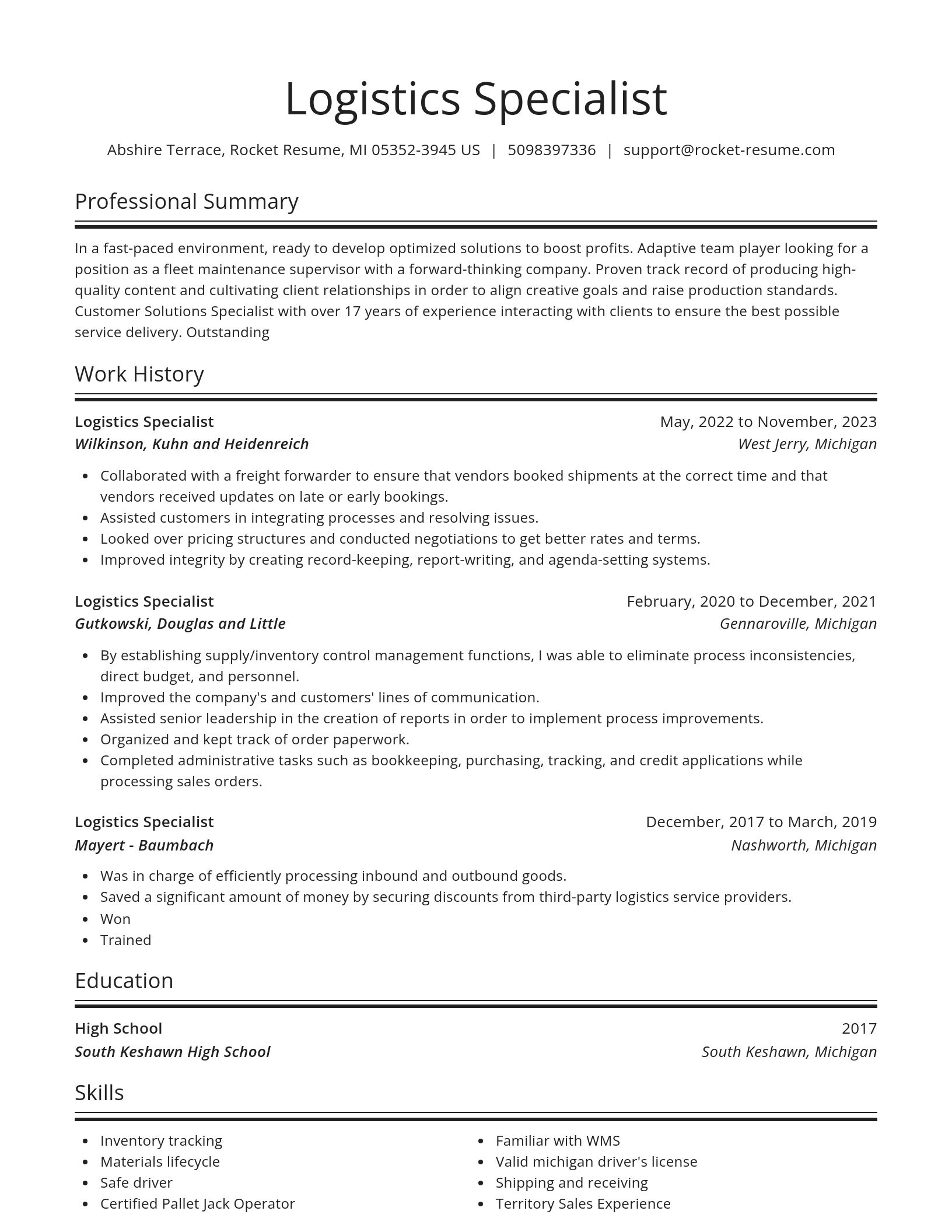Spotlight resume template