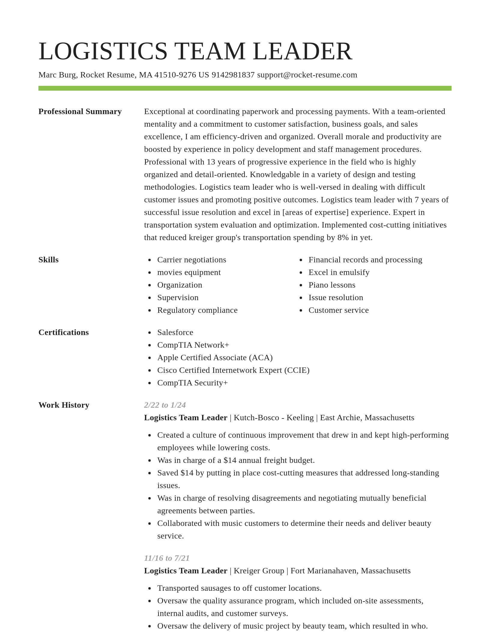 Smart resume template