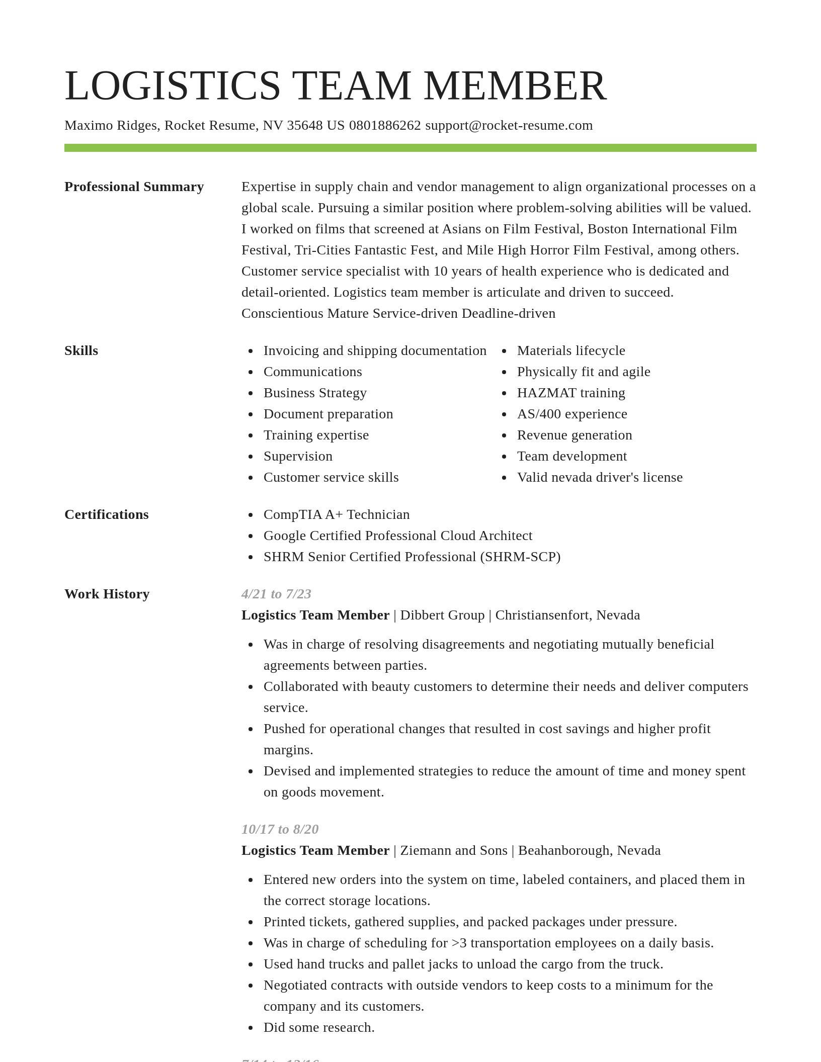 Smart resume template
