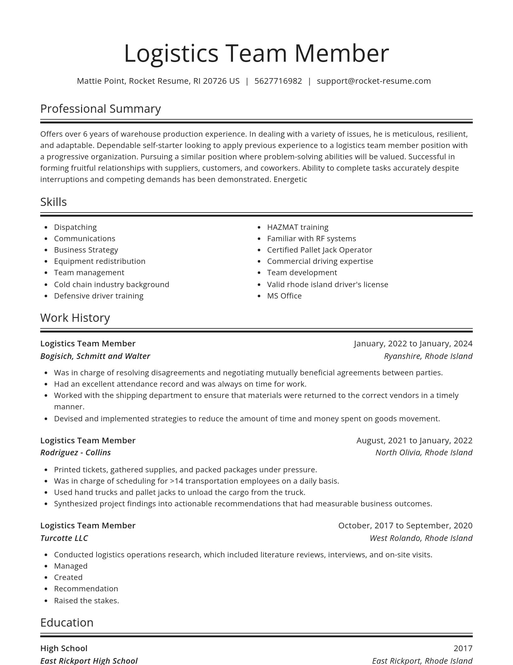 Spotlight resume template