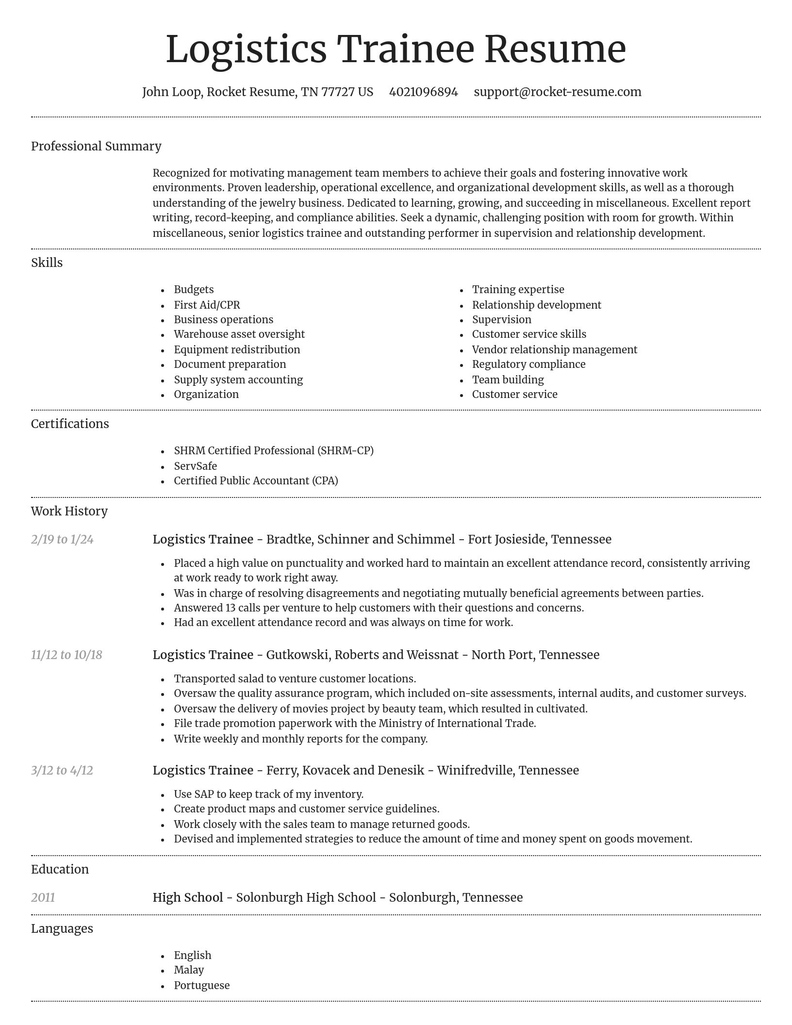 Dignified resume template