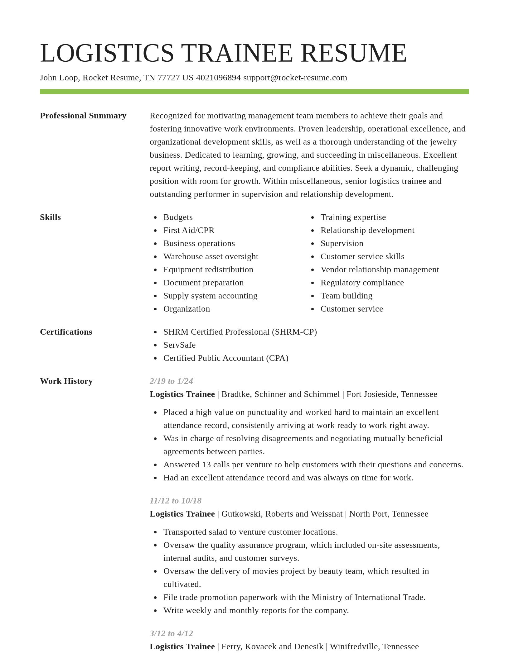 Smart resume template