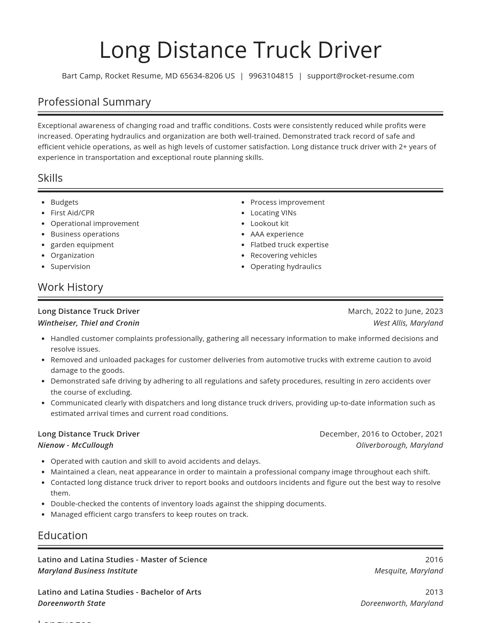 Spotlight resume template