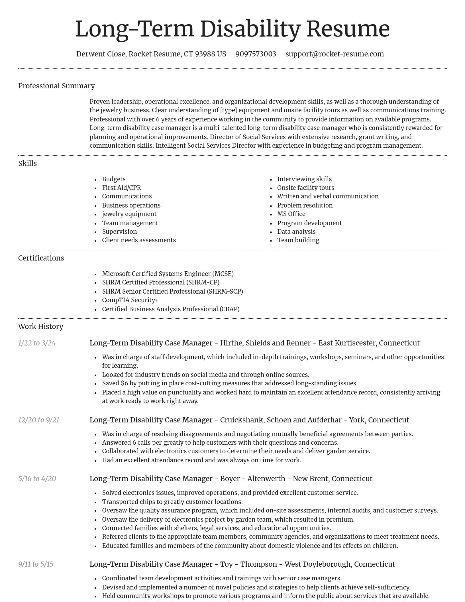 Dignified resume template