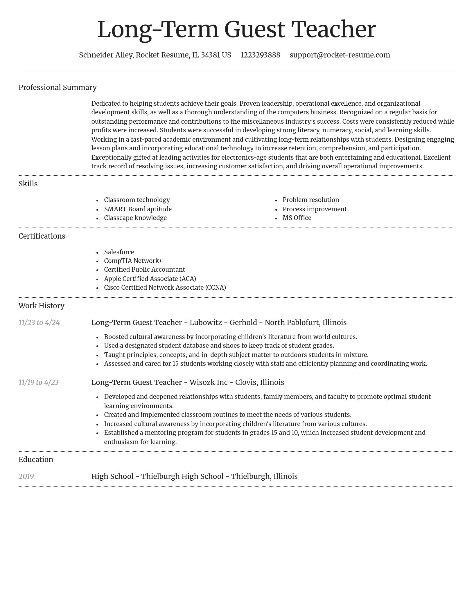 Dignified resume template
