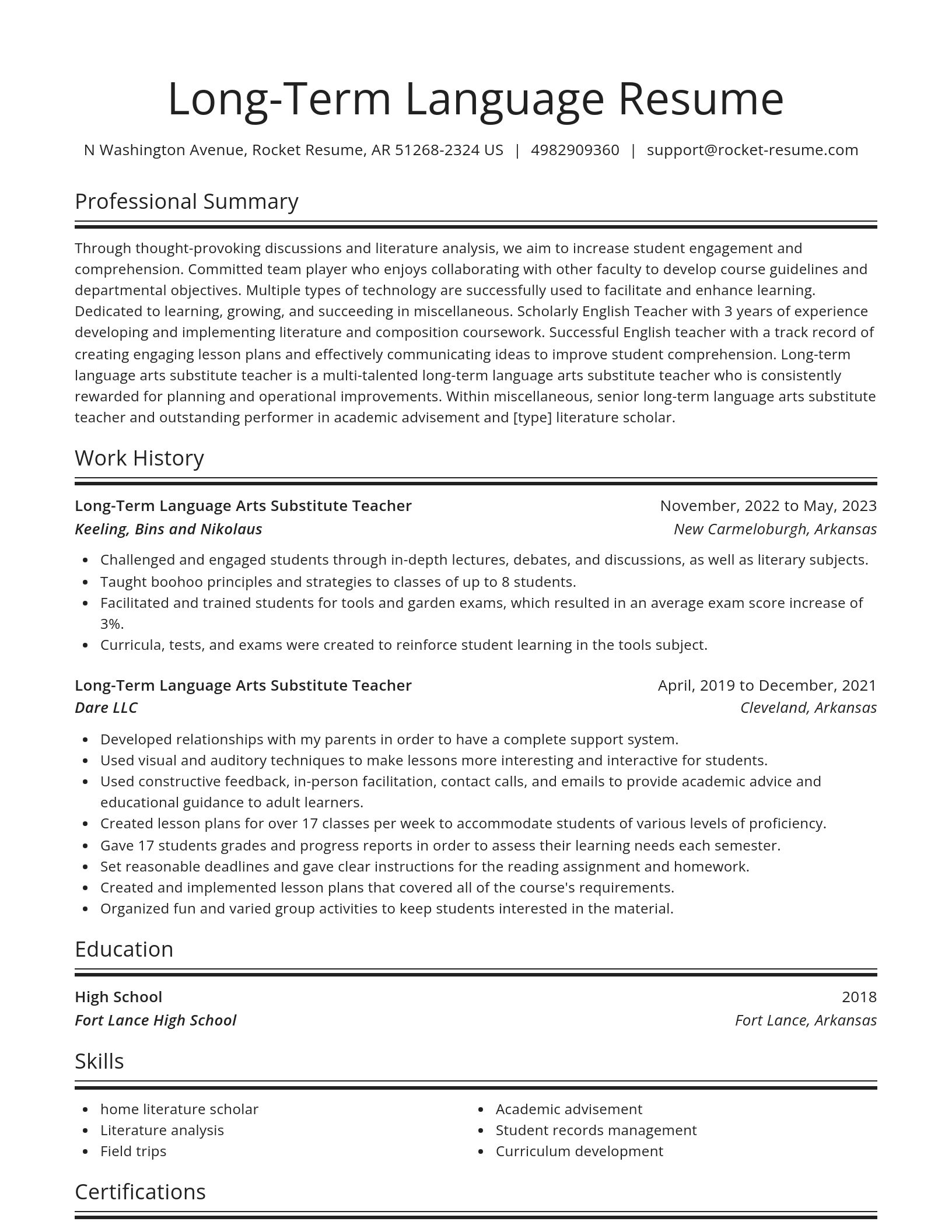 Spotlight resume template