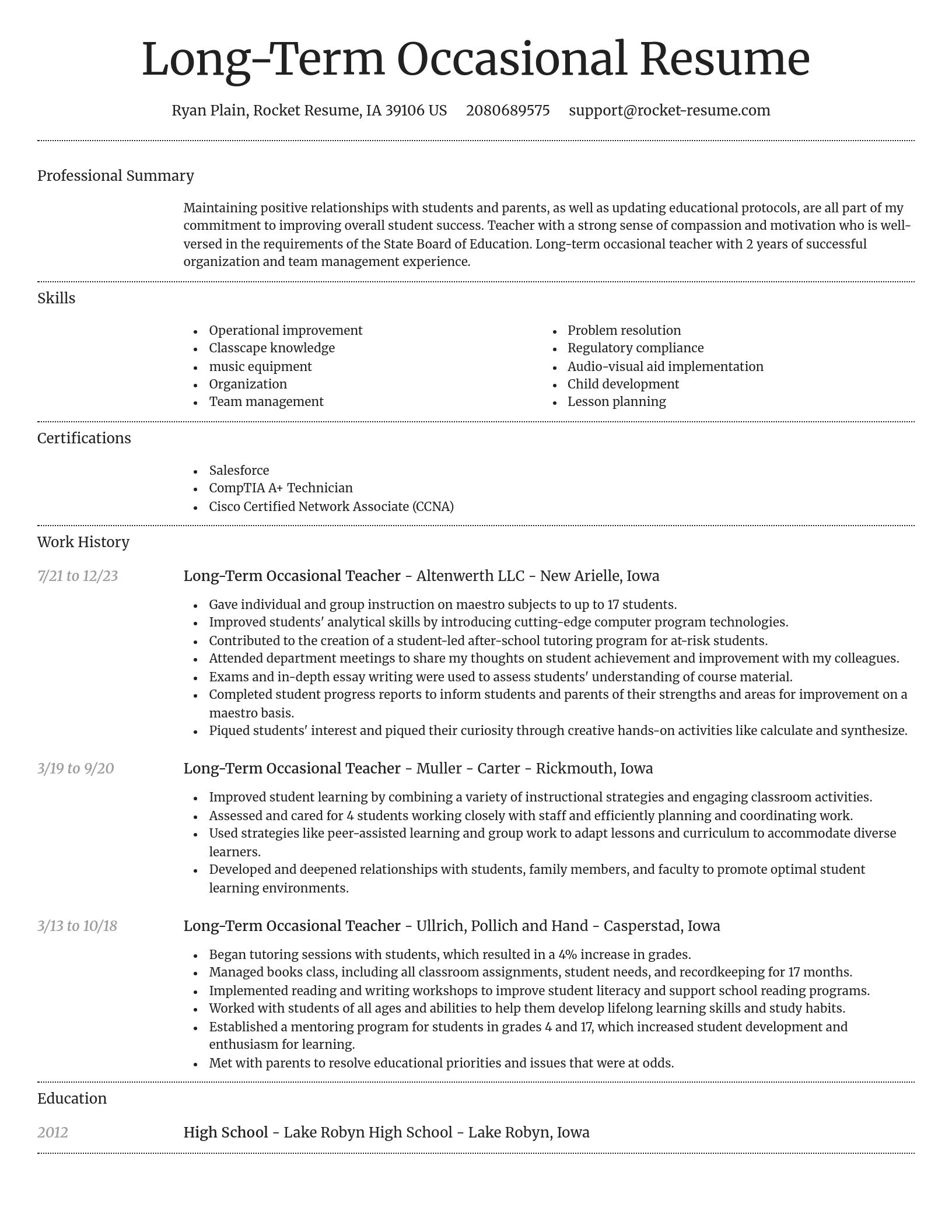 Dignified resume template