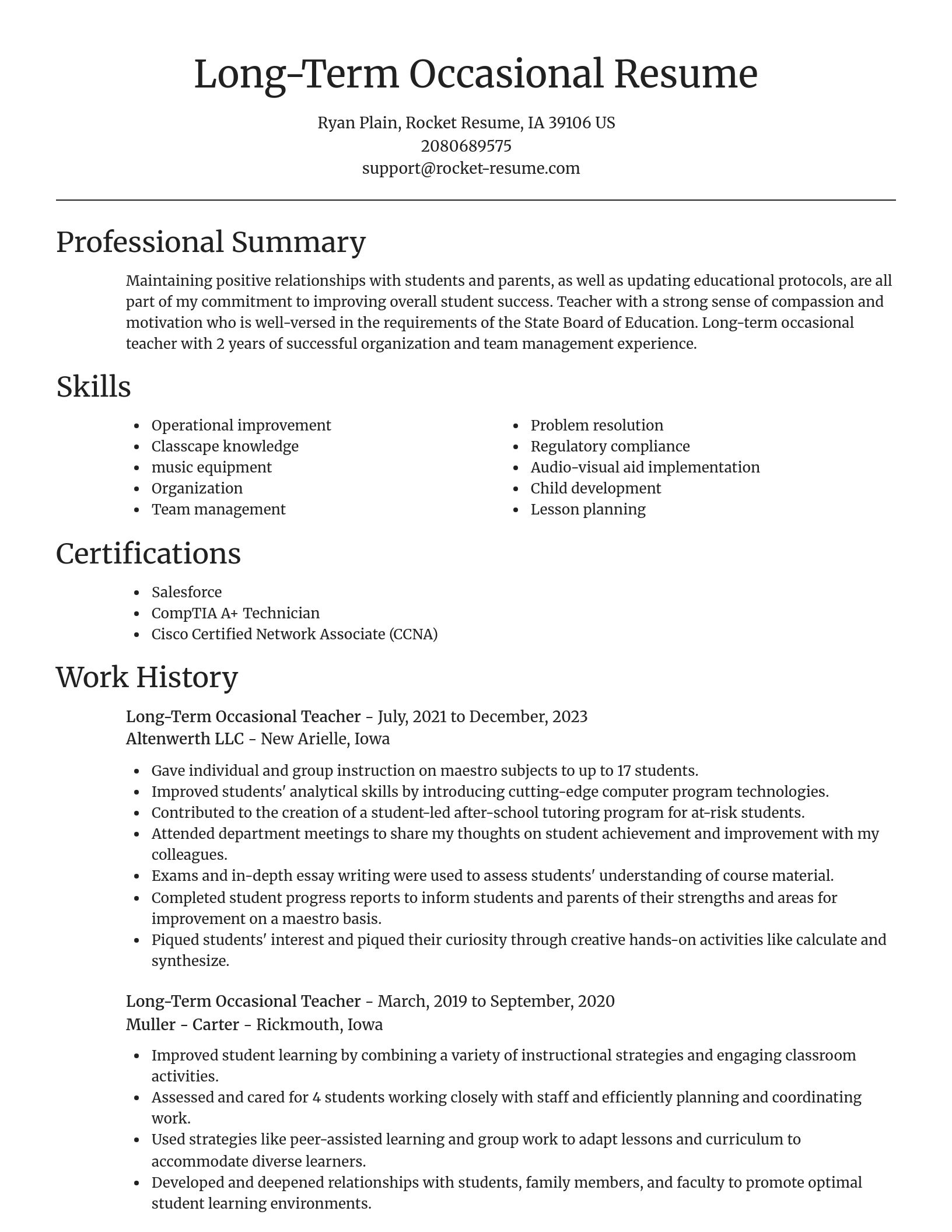 Focal Point resume template