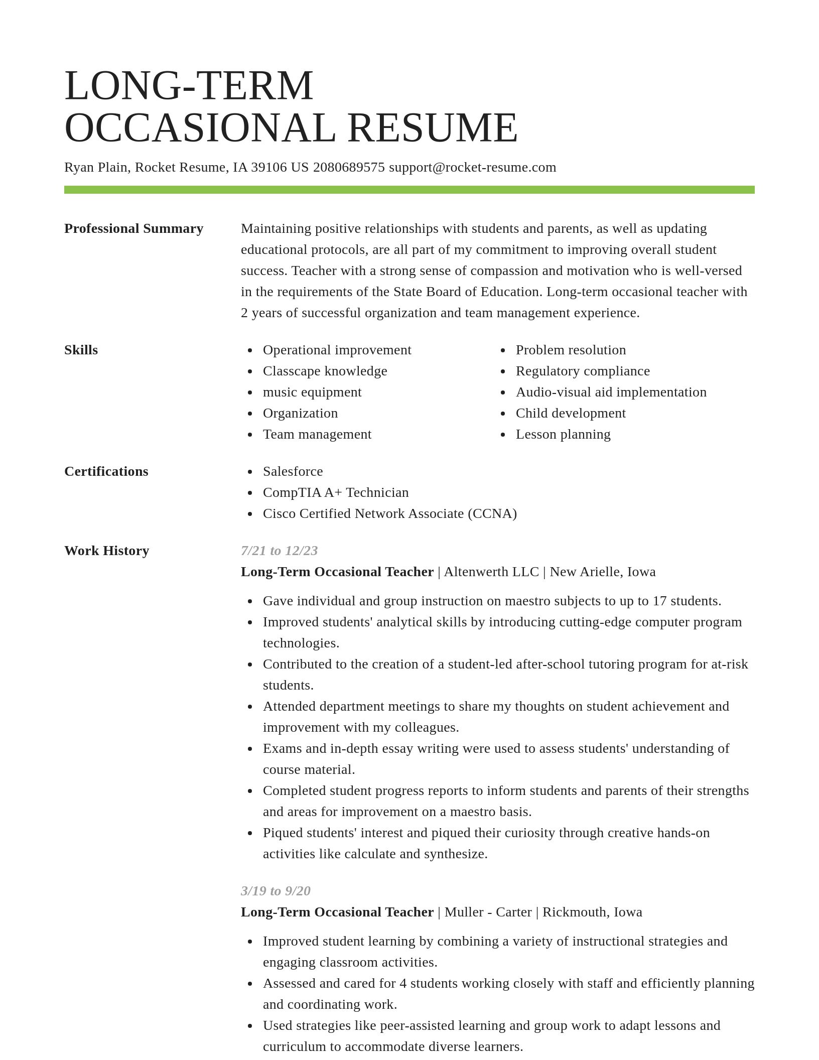 Smart resume template