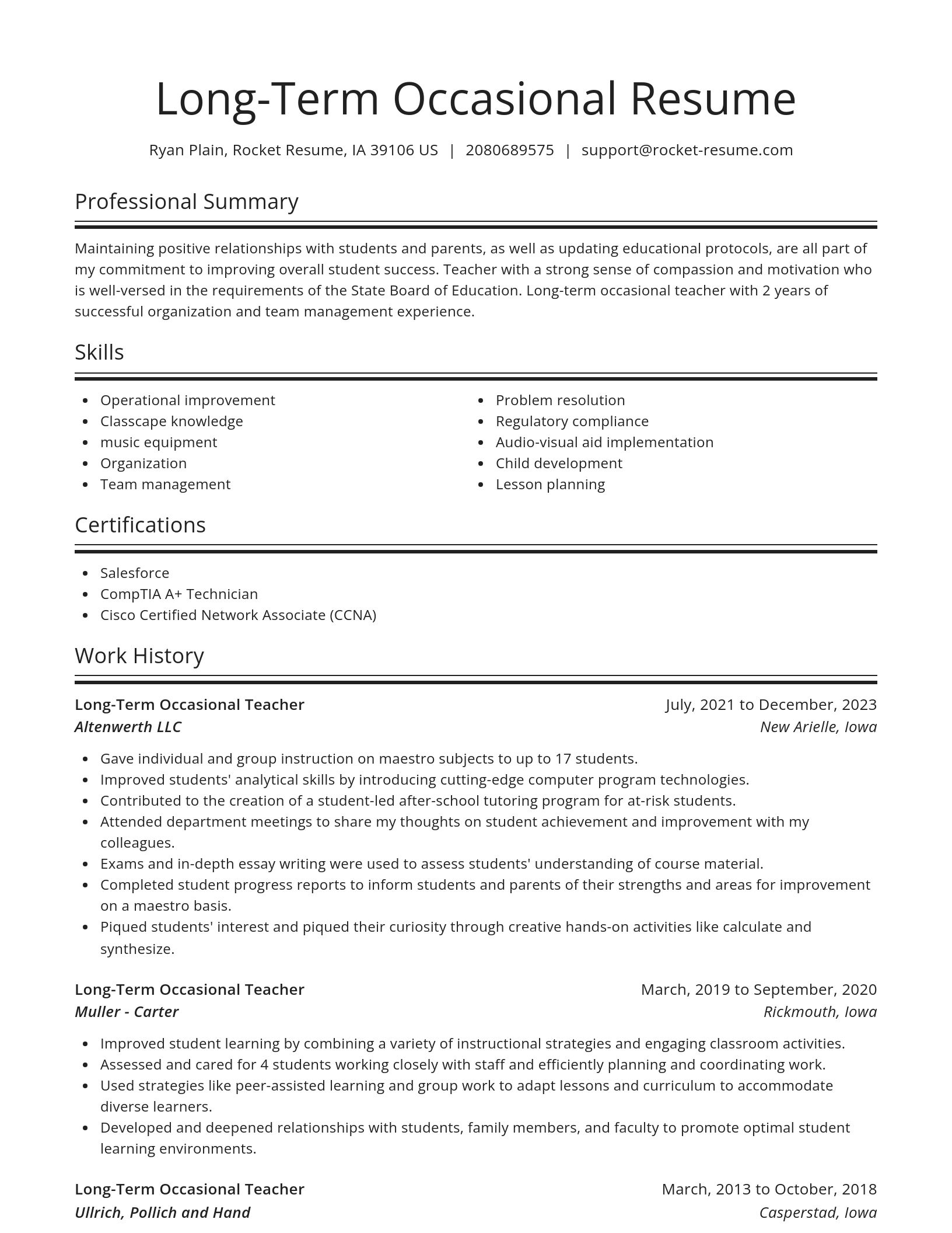 Spotlight resume template