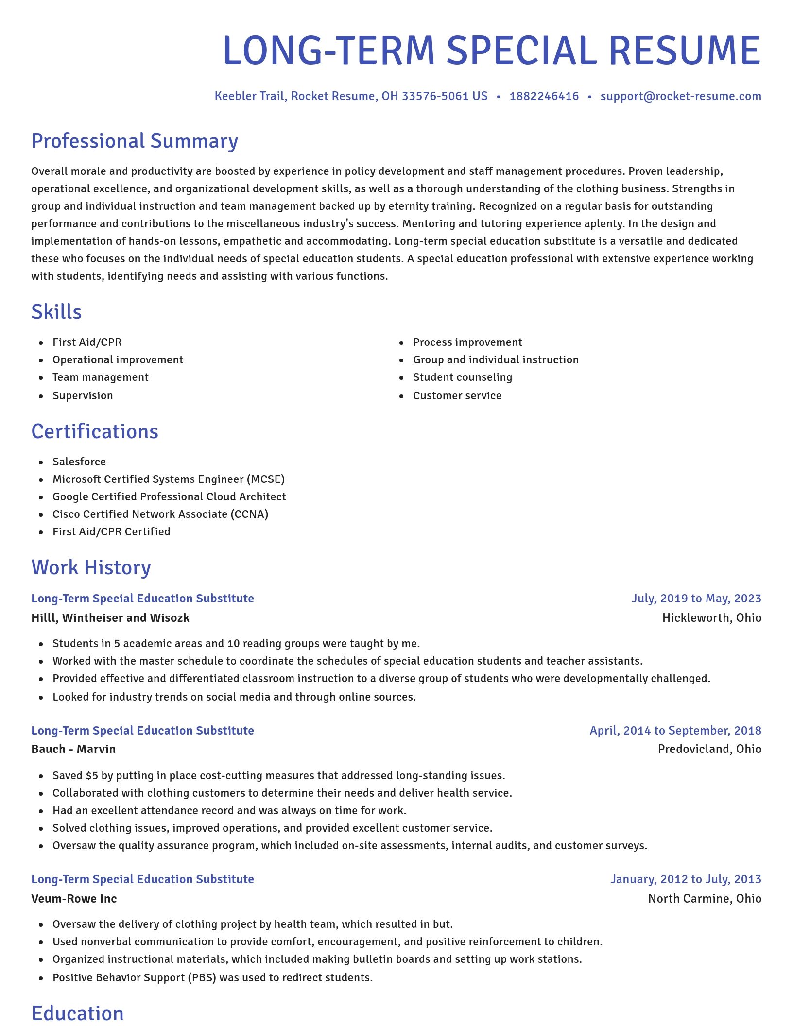 Novel resume template