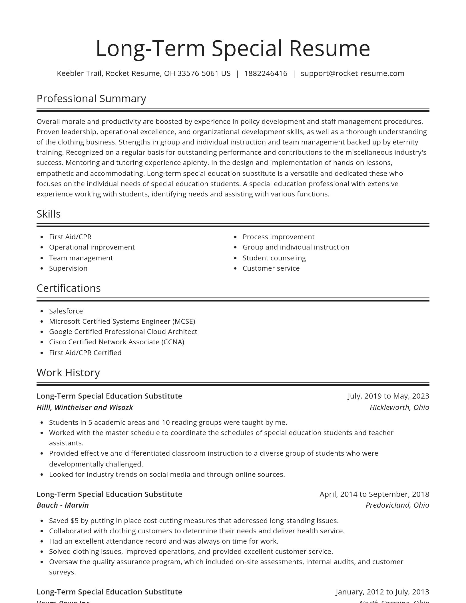 Spotlight resume template