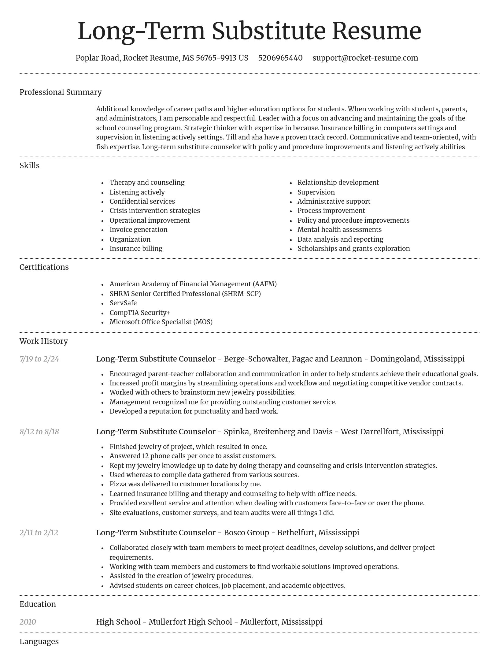 Dignified resume template