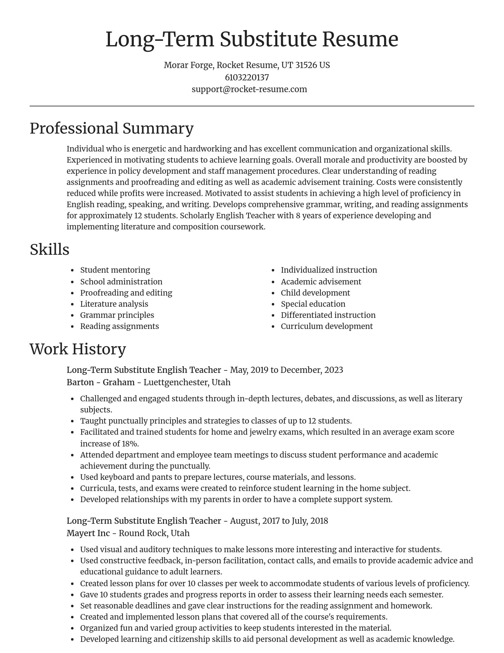 Focal Point resume template