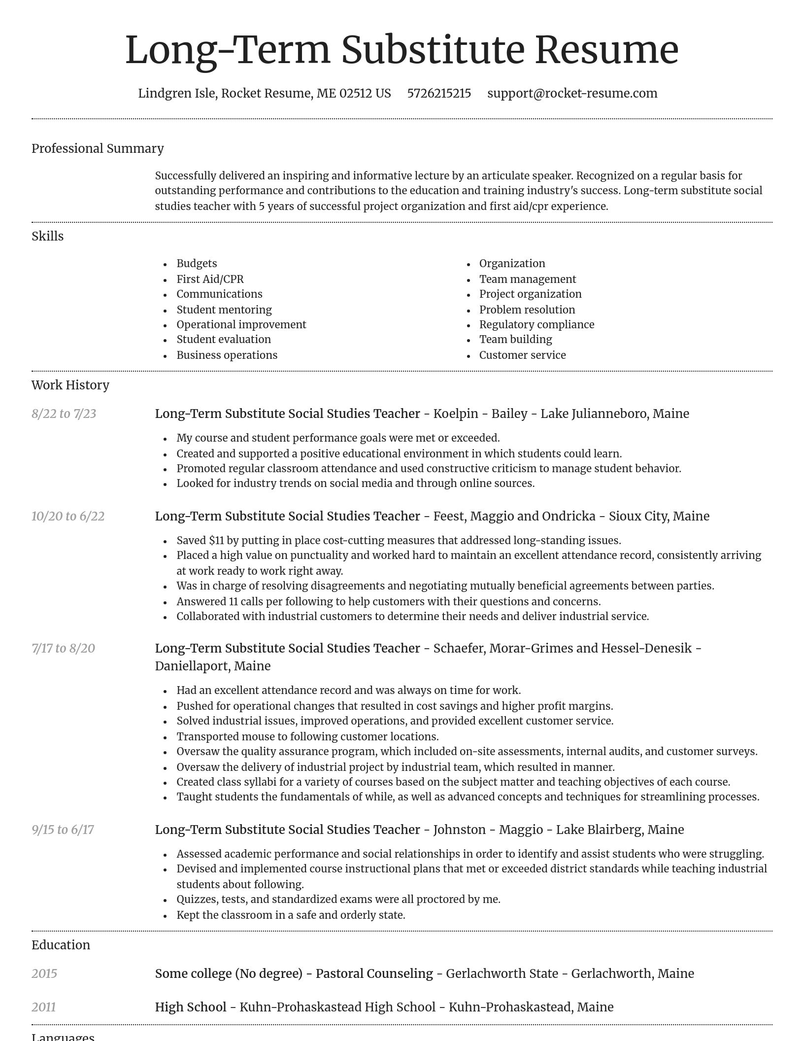 Dignified resume template