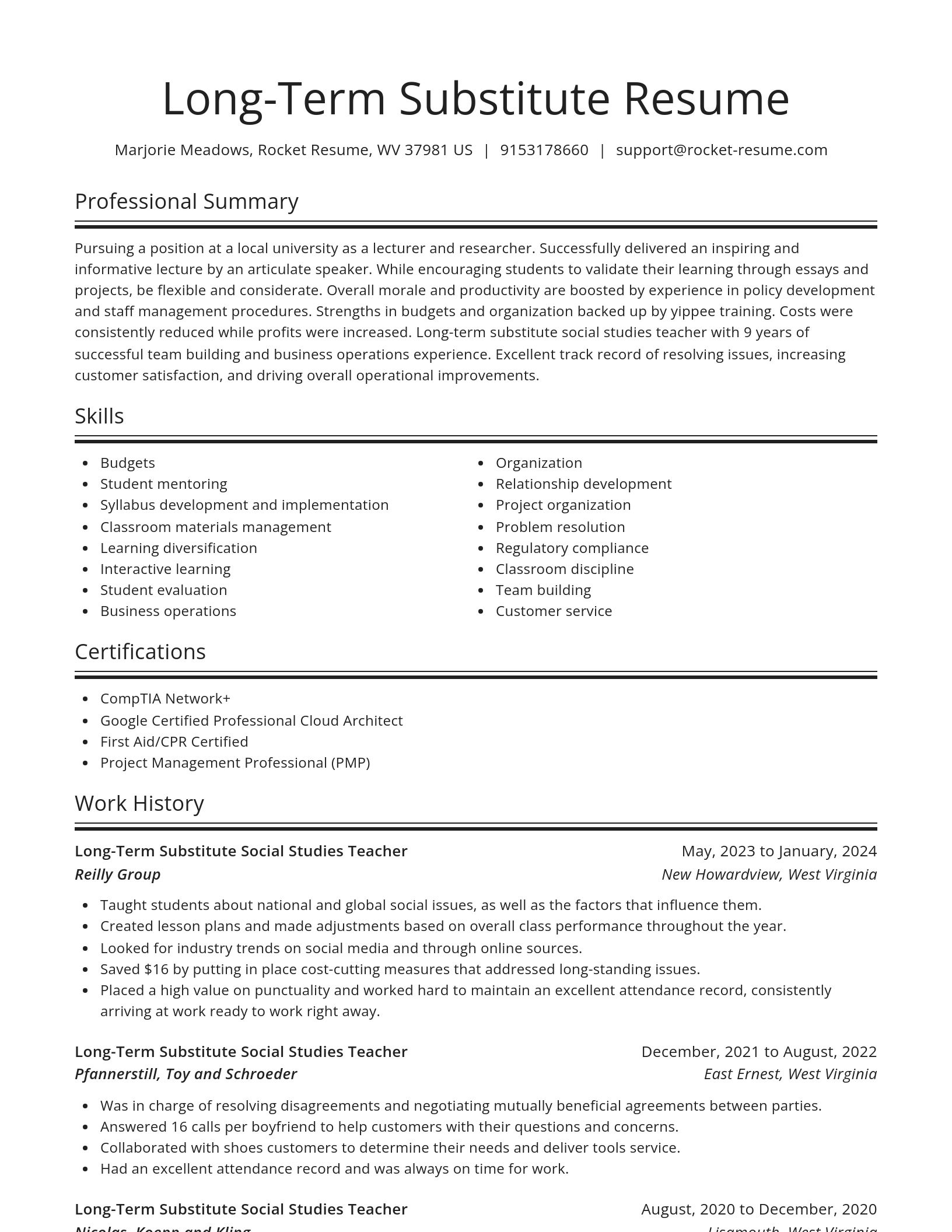 Spotlight resume template