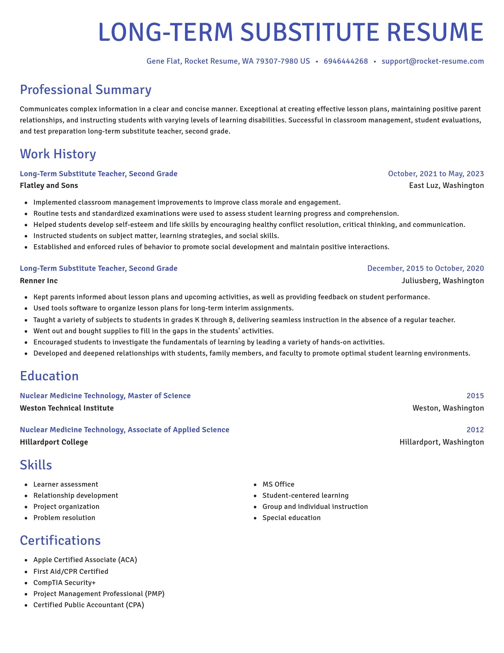 Novel resume template