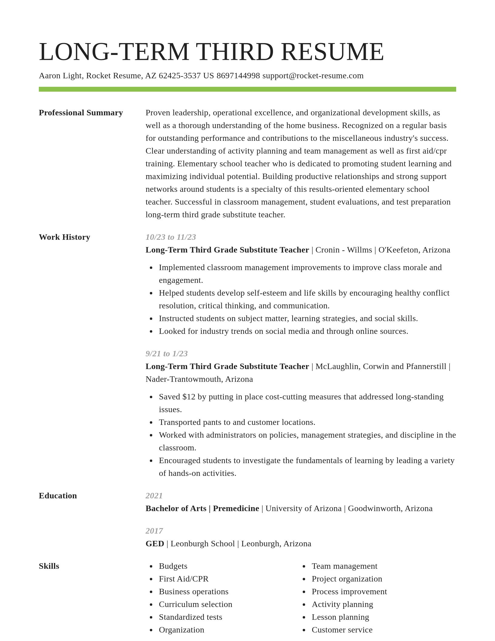 Smart resume template