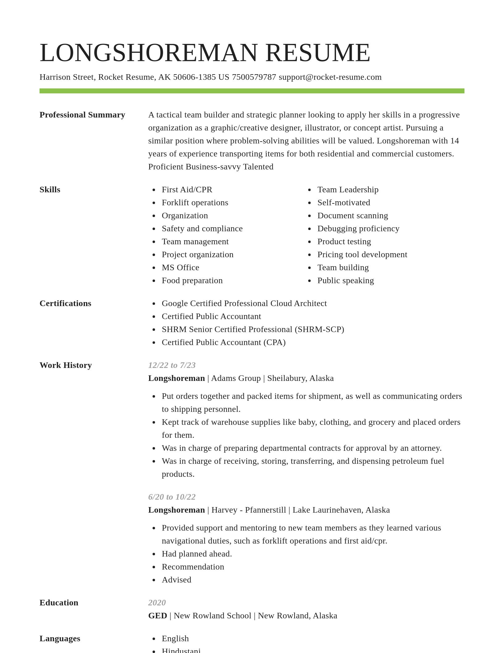 Smart resume template