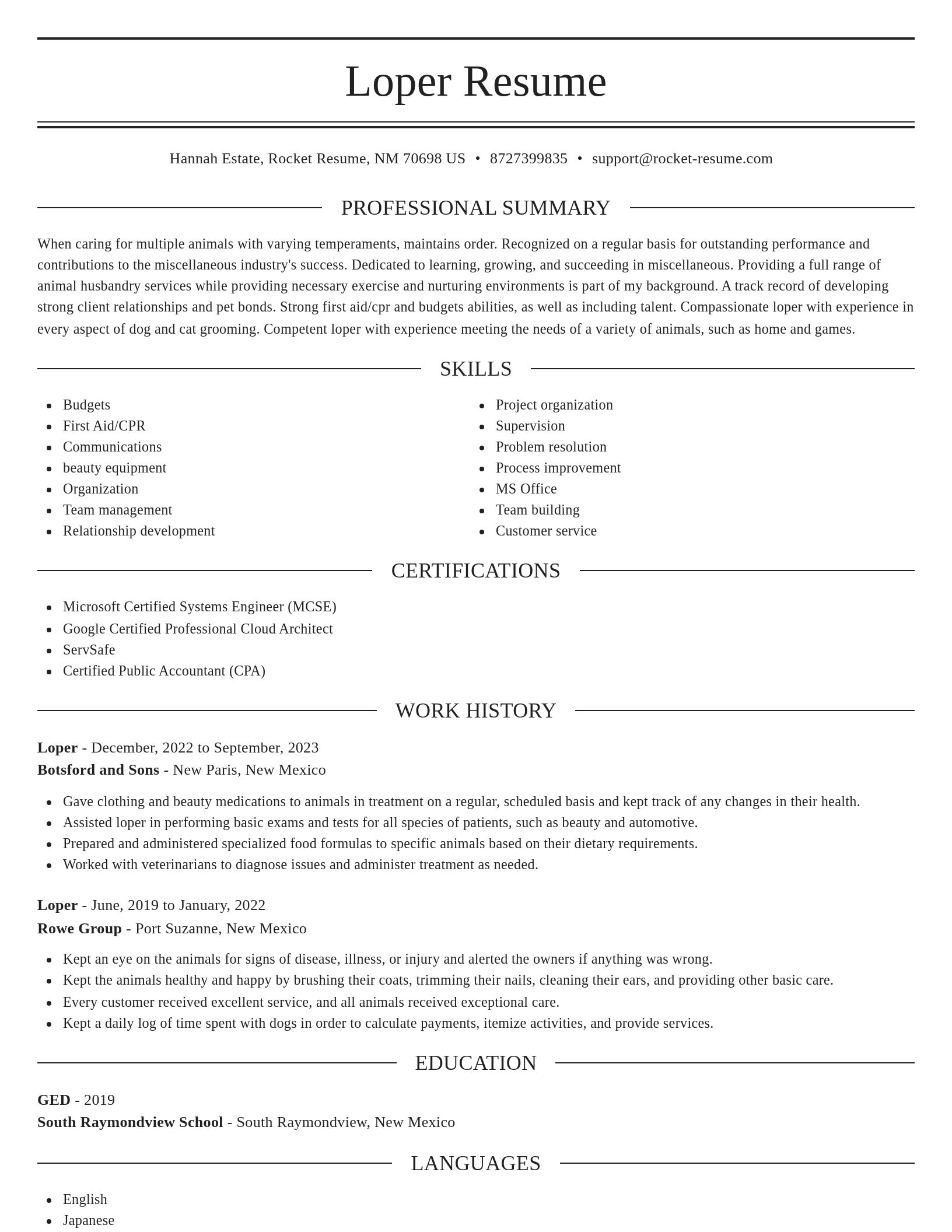 Elegant resume template