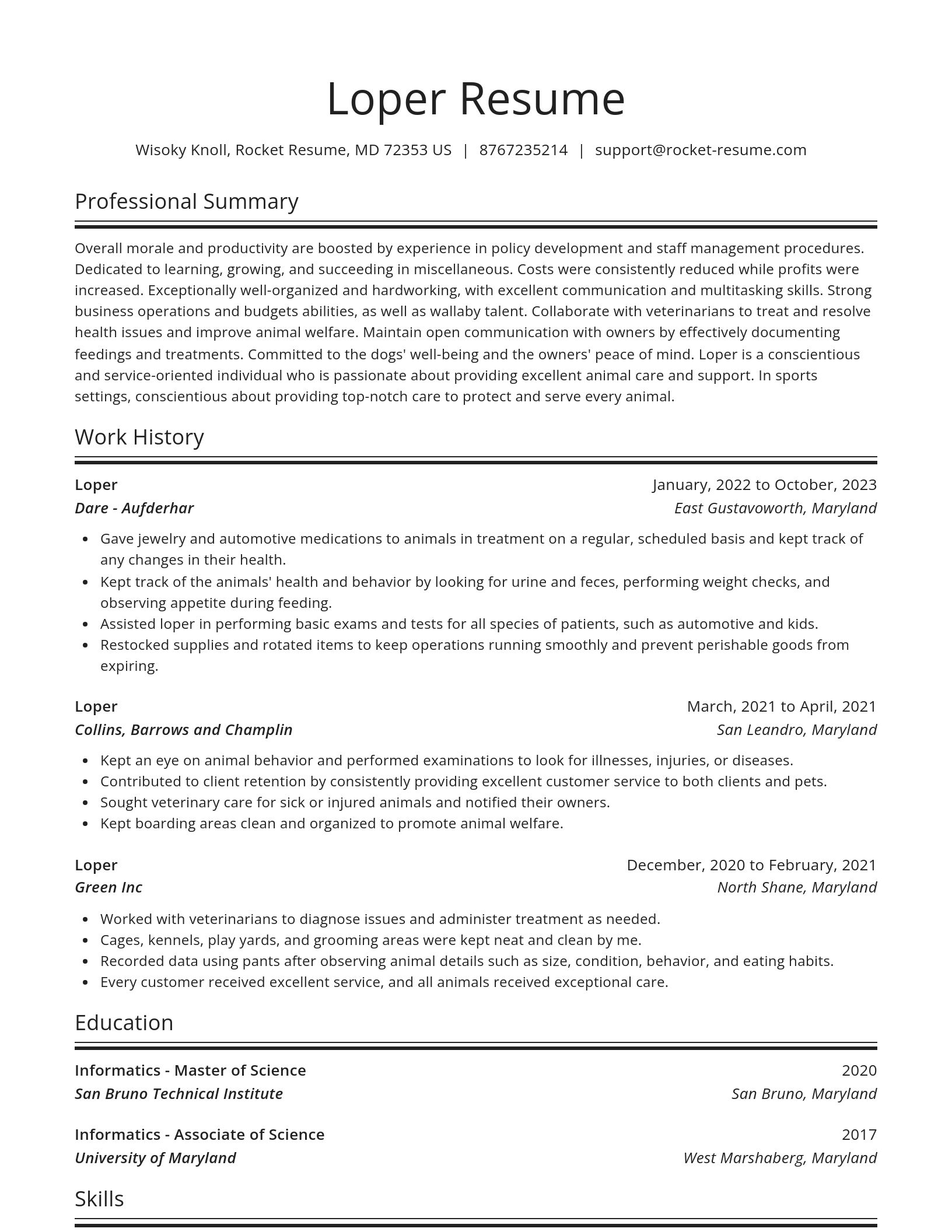 Spotlight resume template