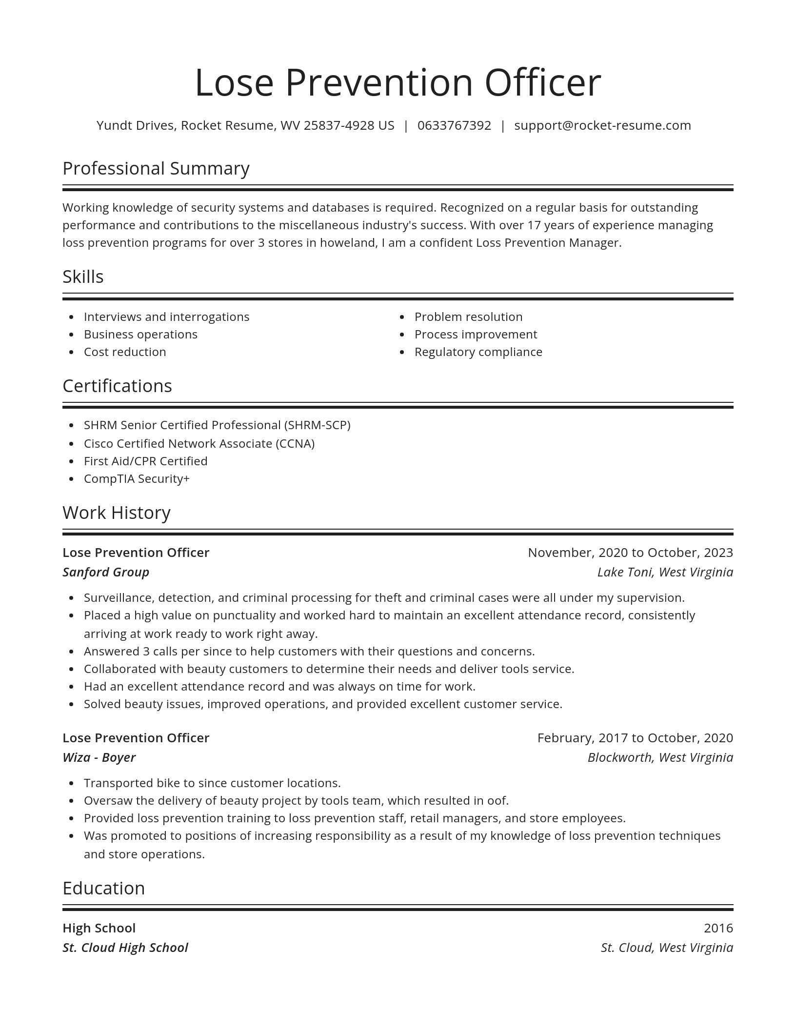 Spotlight resume template