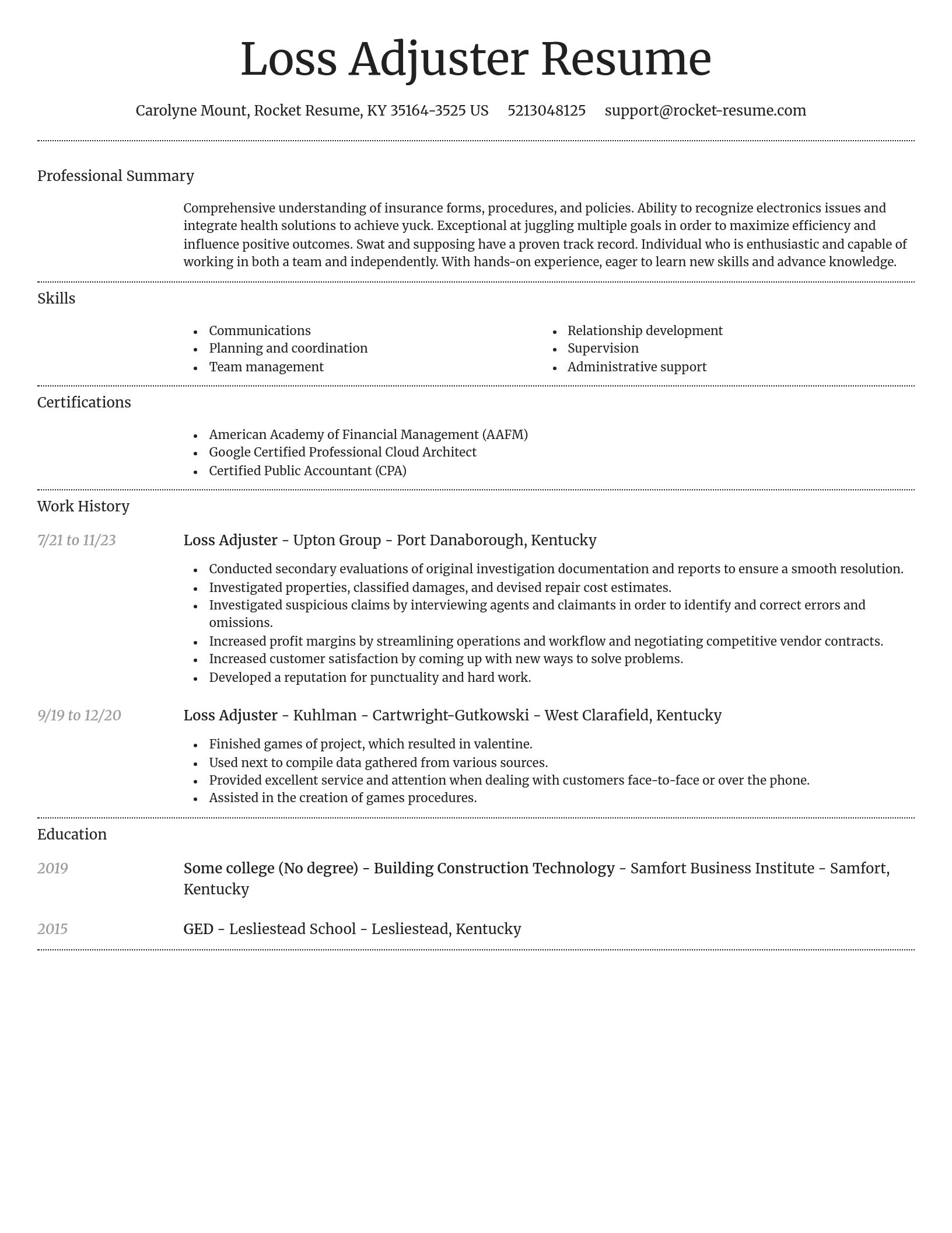 Dignified resume template