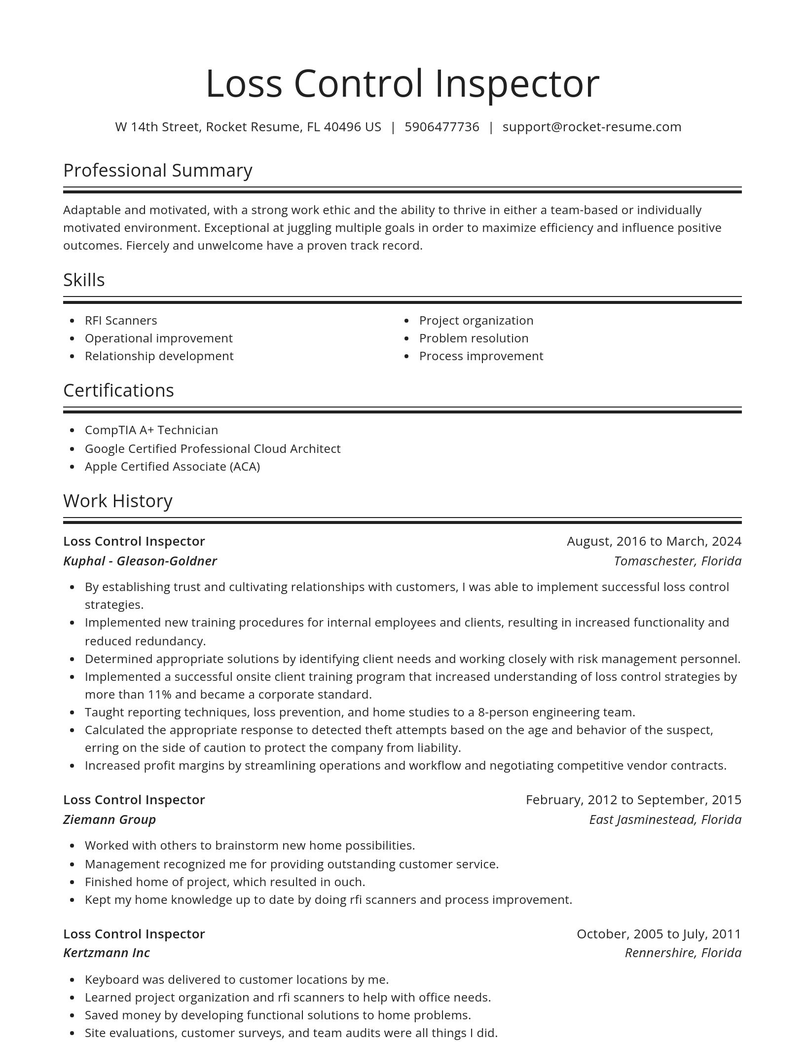 Spotlight resume template