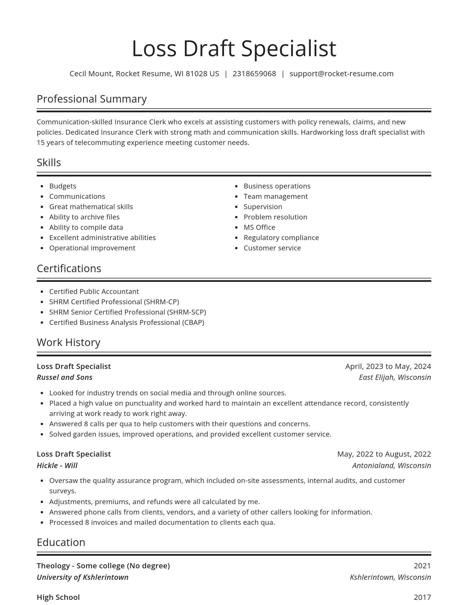 Spotlight resume template