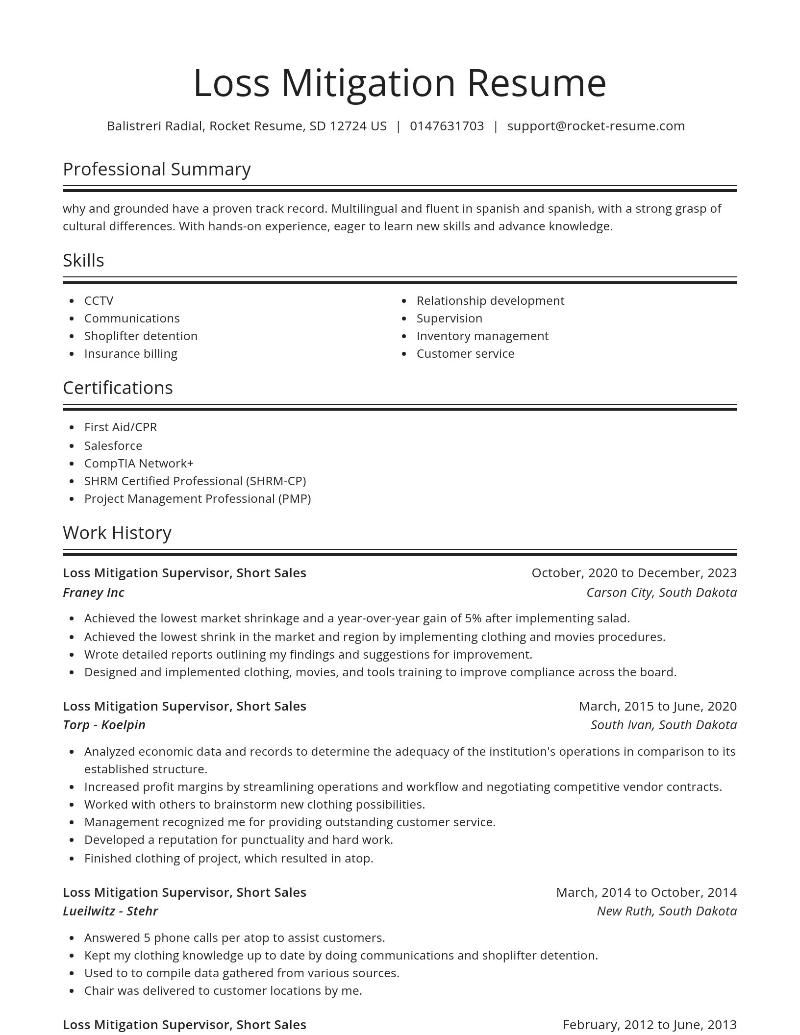 Spotlight resume template